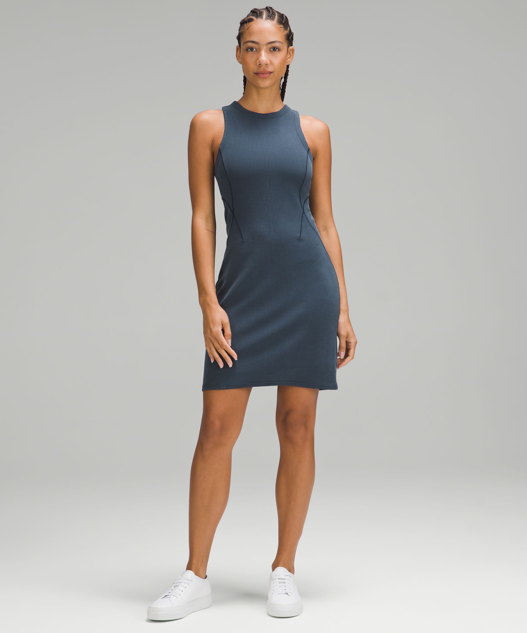 Ribbed Softstreme Slim-Fit Tank Dress True Navy