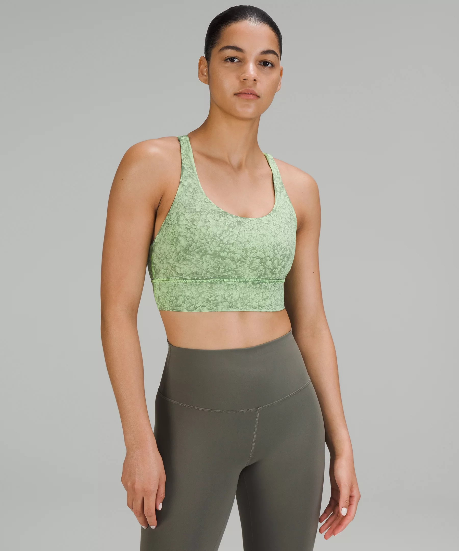 lululemon Energy Longline Bra *Medium Support, B–D Cups Nulux City Grit Green Multi