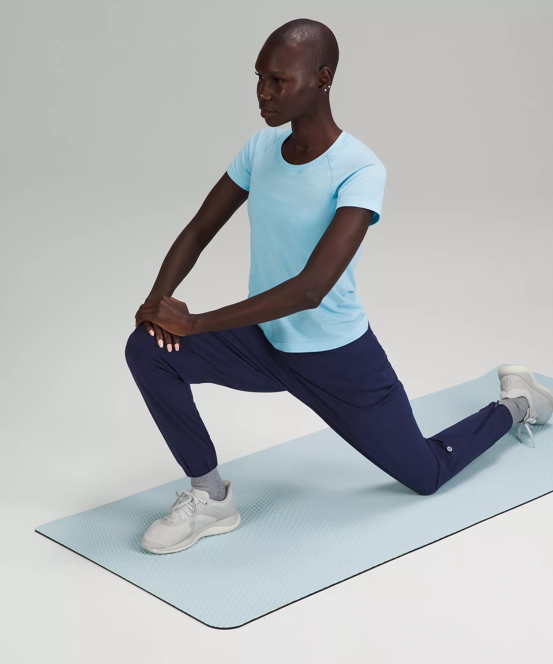 The Workout Mat 6mm Powder Blue/True Navy