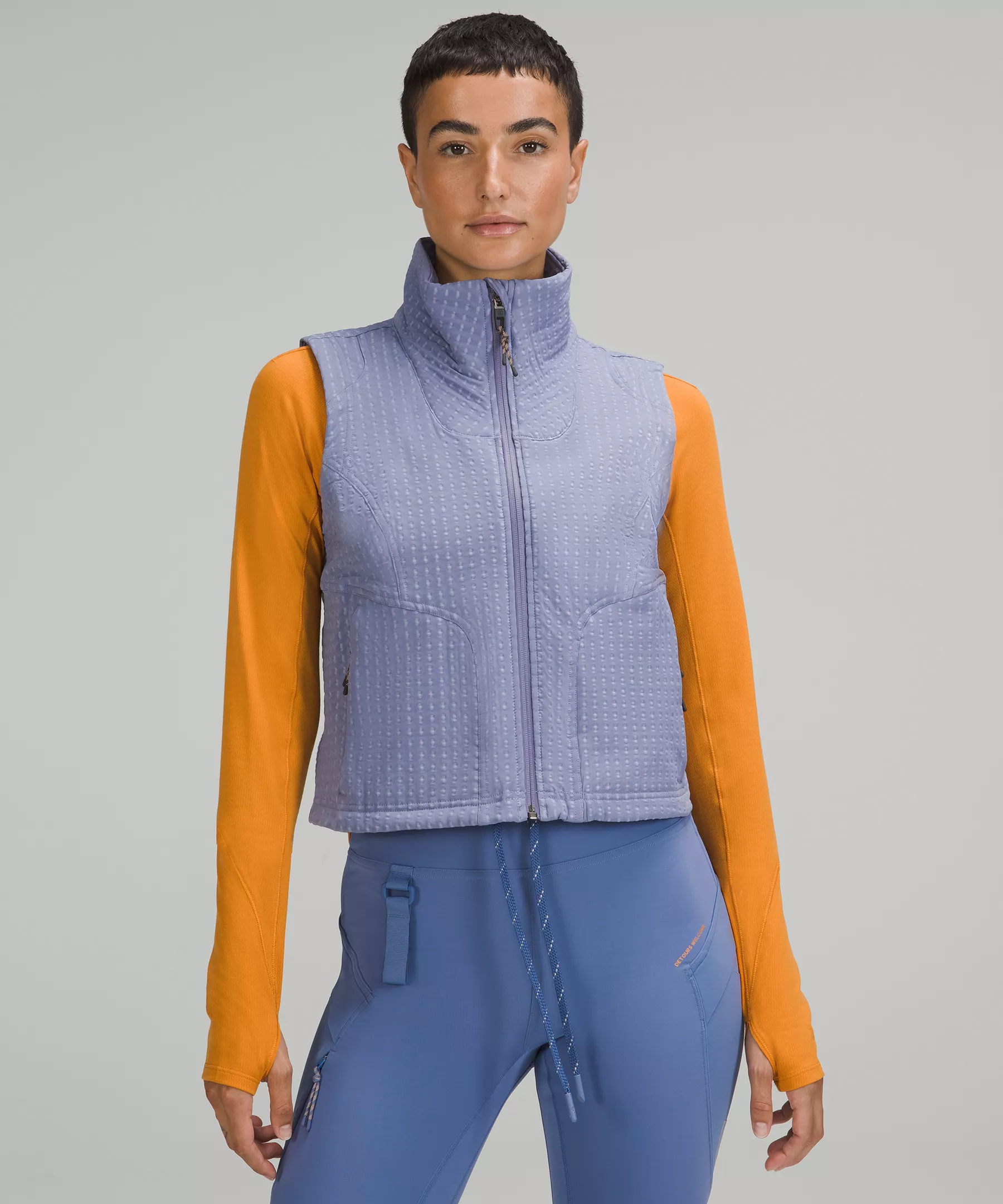 Water-Repellent Fleece Hiking Vest Peri Purple