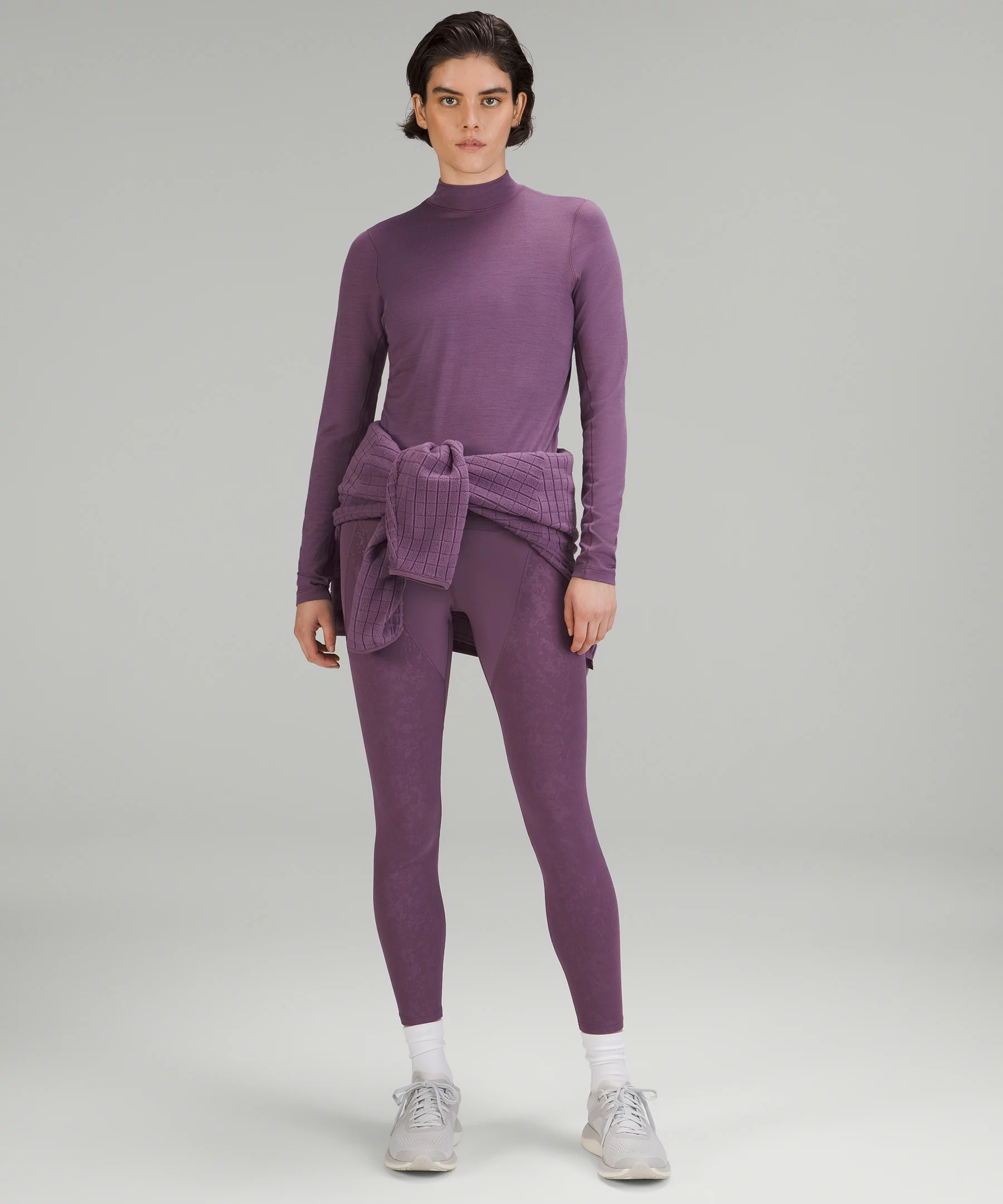 lululemon lab Merino Wool-Blend Mock Neck Long-Sleeve Shirt Dusty Amethyst