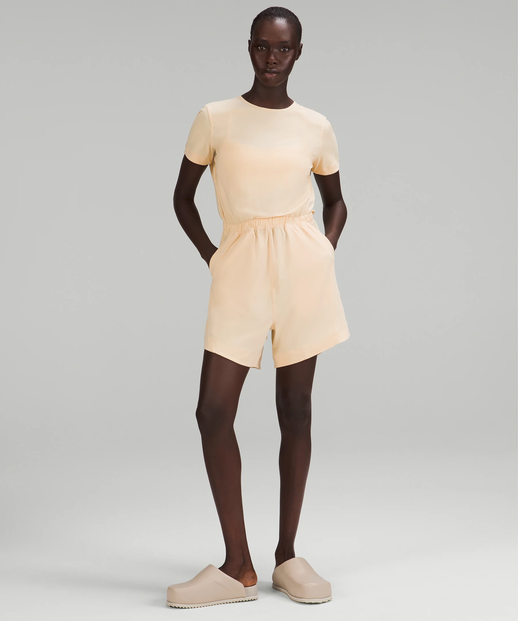 Lightweight High-Neck Romper Prosecco