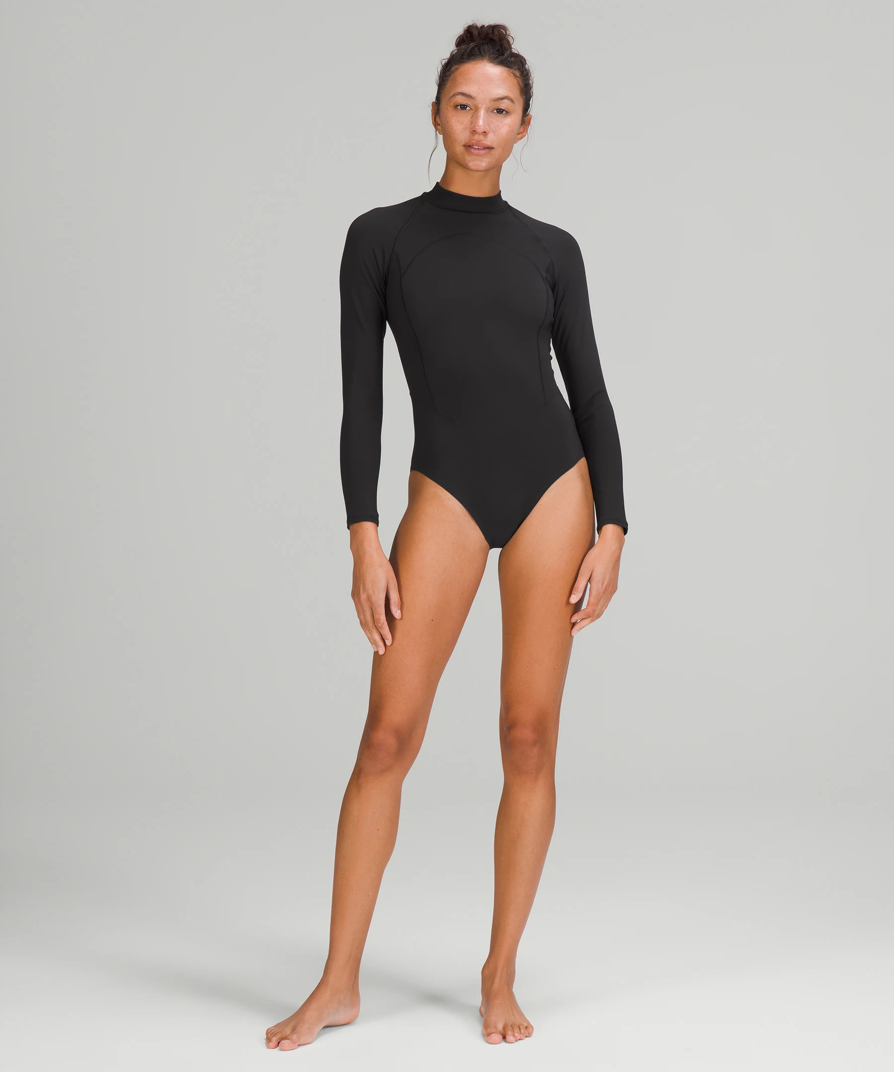 Long-Sleeve Zip-Back Paddle Suit Black