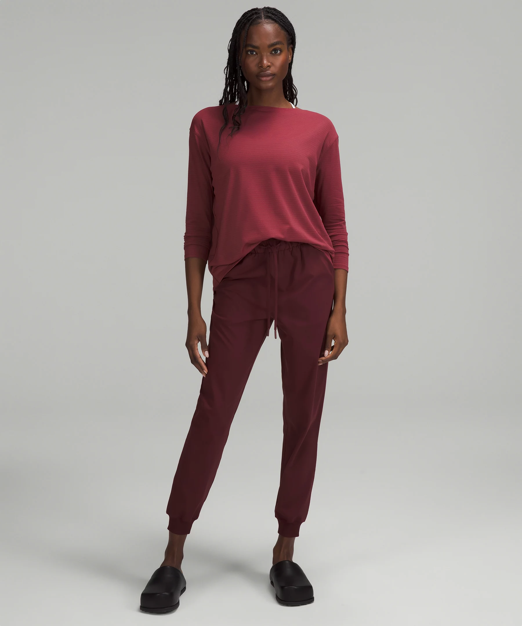 Back in Action Long Sleeve Shirt *Shine Shine Stripe Mulled Wine Metallic Graphite Grey