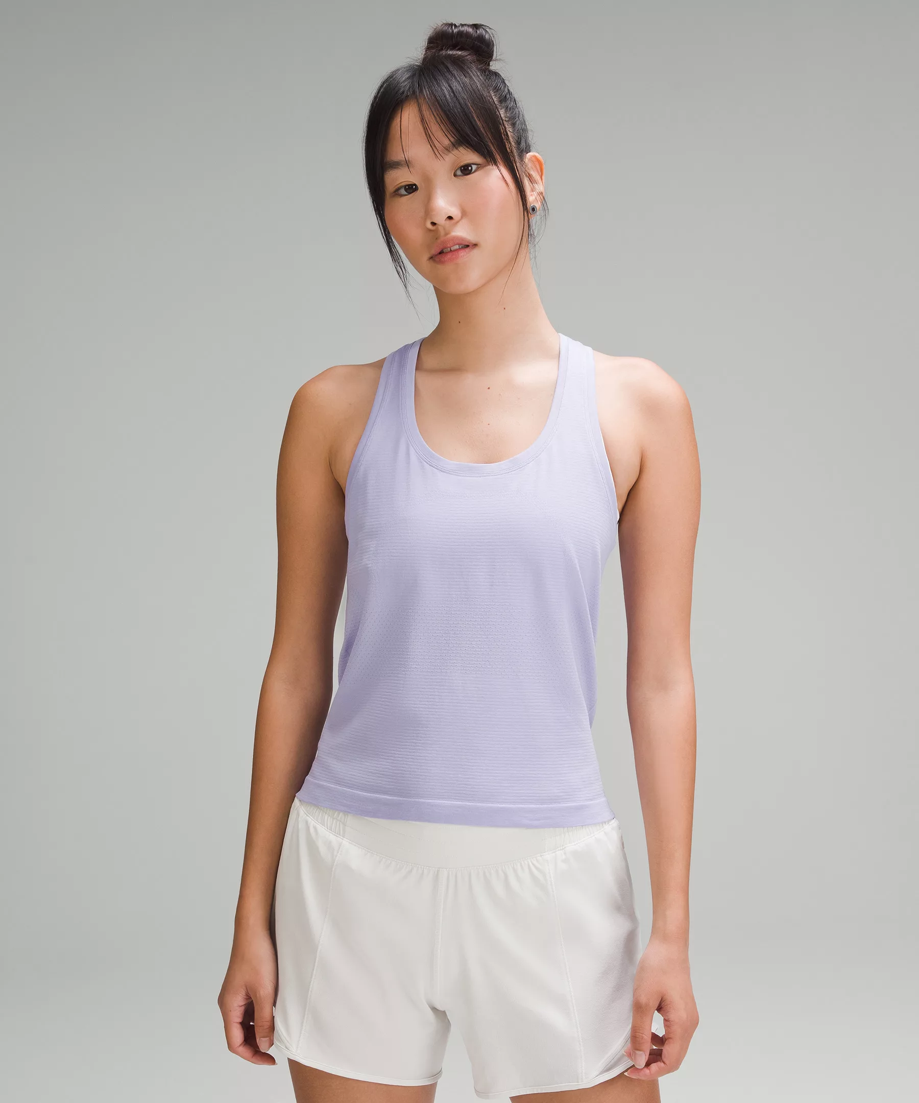 Swiftly Tech Racerback Tank Top 2.0 *Race Length Lilac Smoke/Lilac Smoke