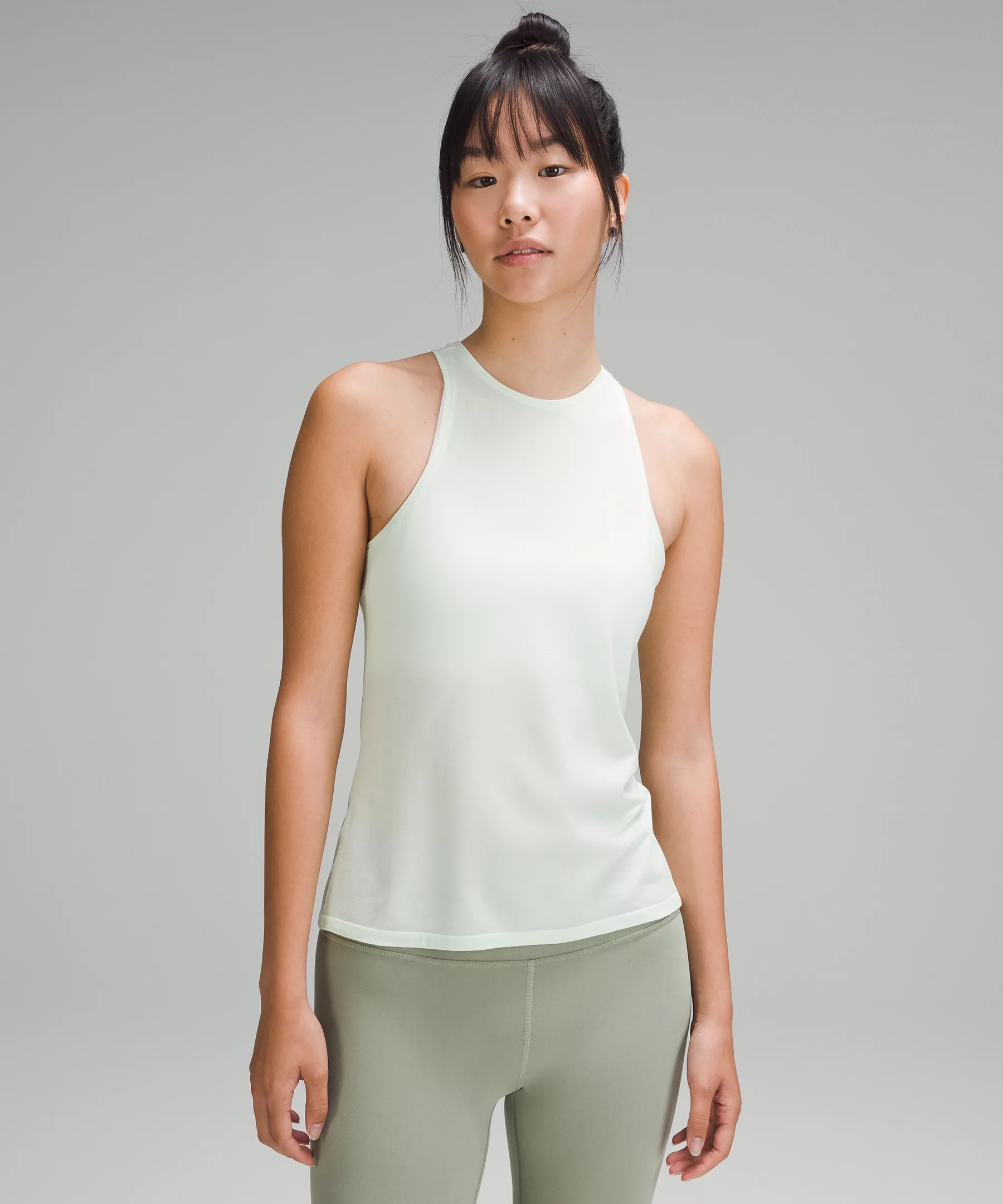 Modal-Blend High-Neck Yoga Tank Top Kohlrabi Green