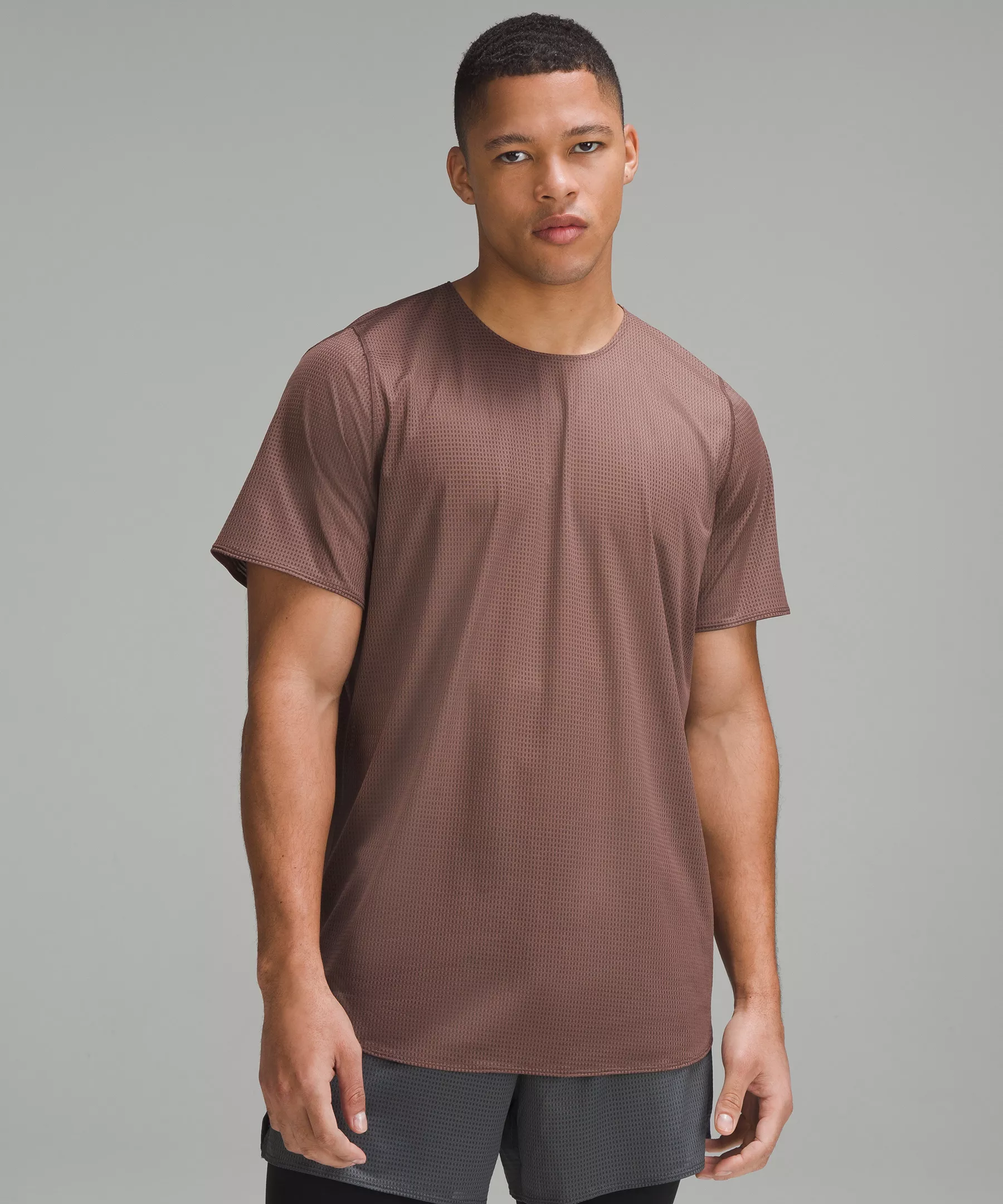 lululemon lab Grid Mesh Short-Sleeve Shirt *Graphic Twilight Rose