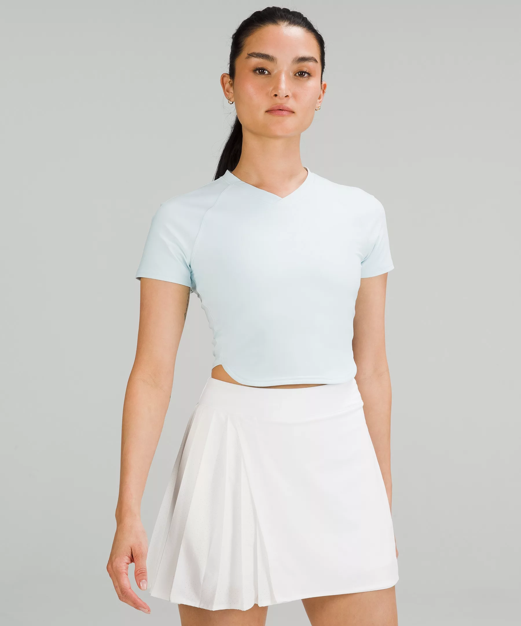 Nulux Cropped Tennis Short-Sleeve Shirt Powder Blue