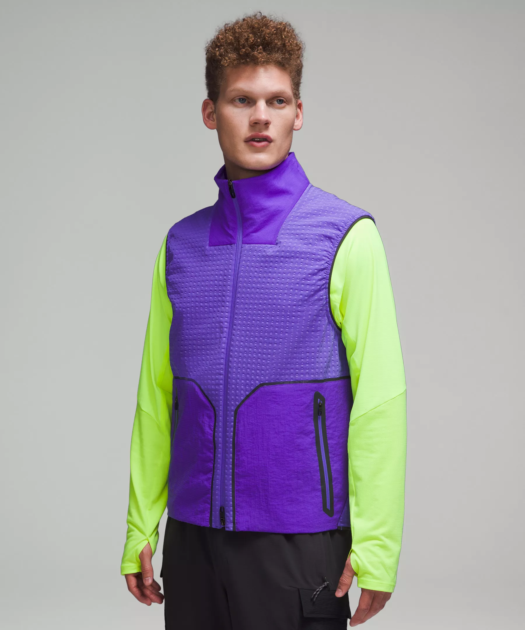 Water-Repellent Fleece Hiking Vest Light Electric Indigo