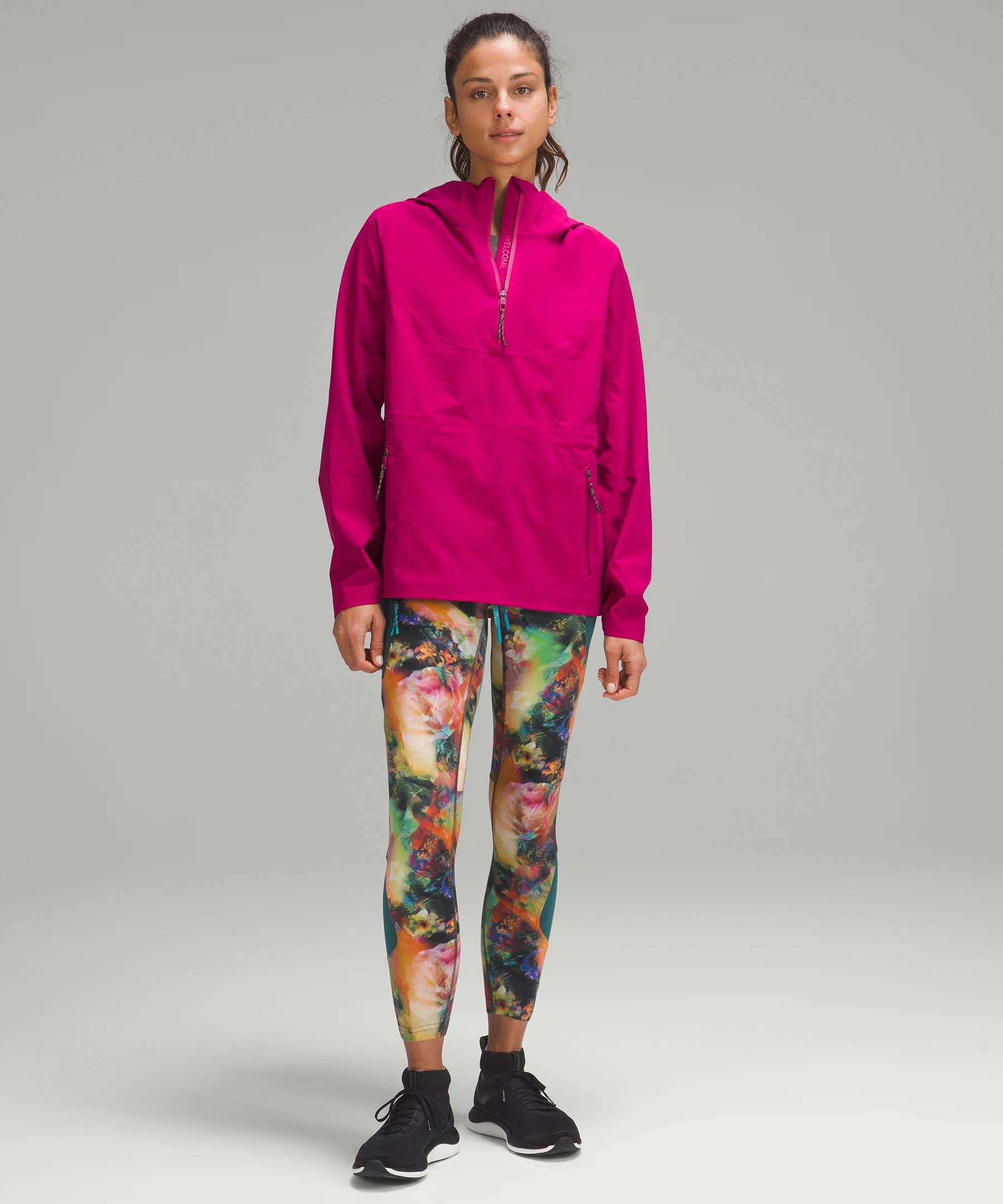 Stretch Waterproof Hiking Half-Zip Pullover Wild Berry