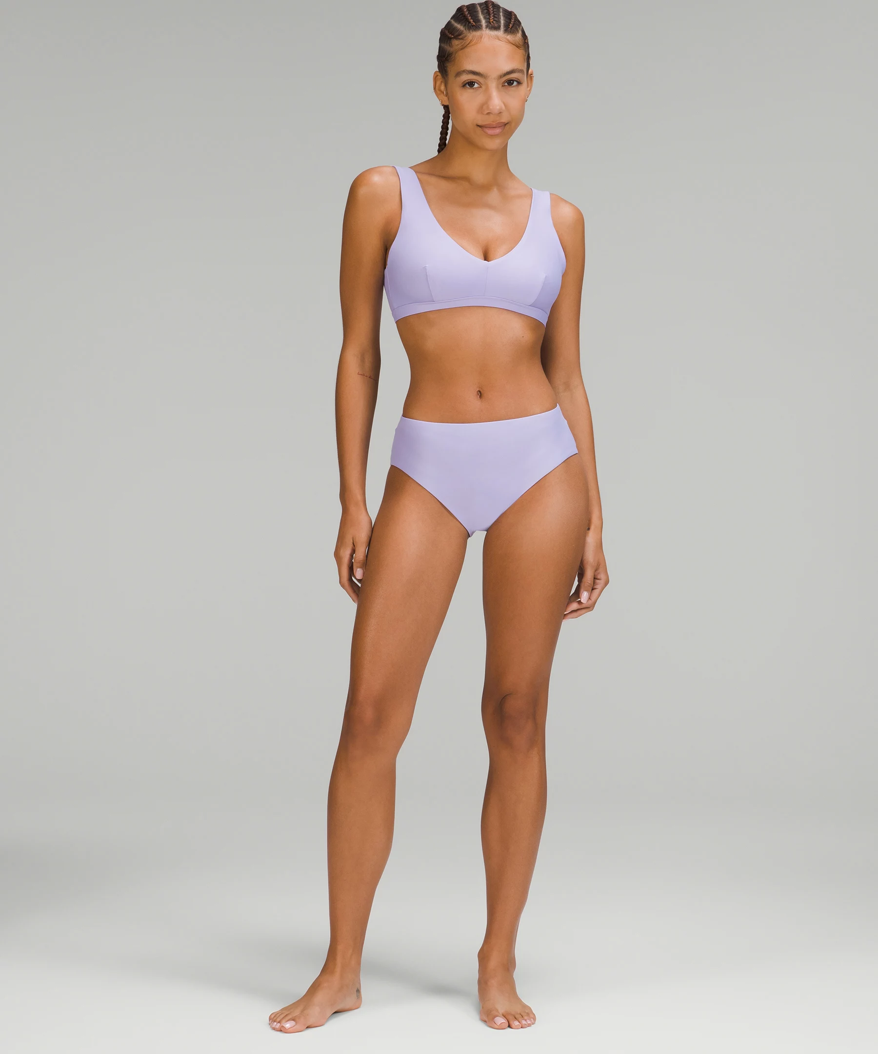 Waterside High-Waist Skimpy-Fit Swim Bottom *Online Only Lilac Smoke