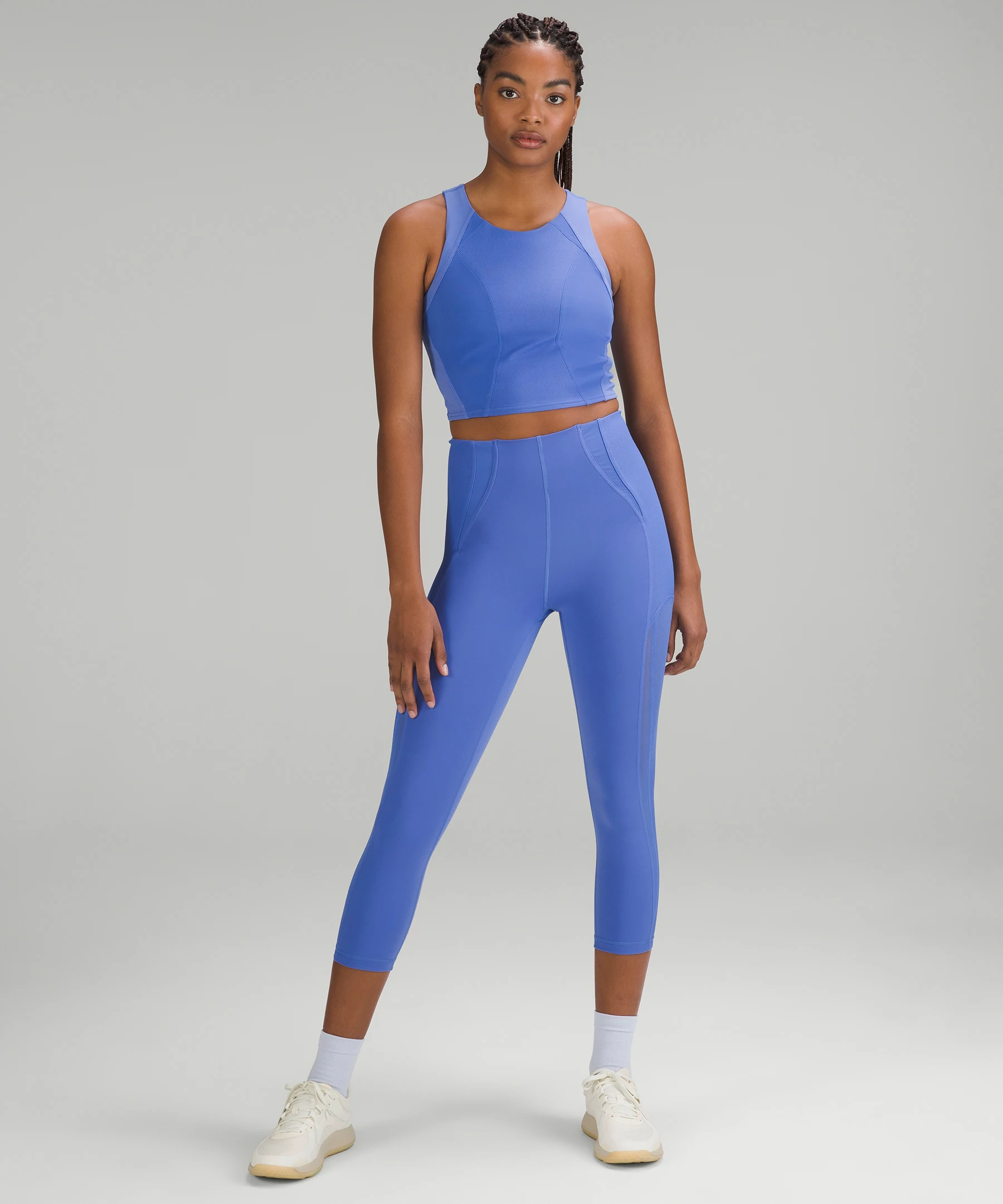 Mesh Panelled Training Shelf Tank Top Wild Indigo