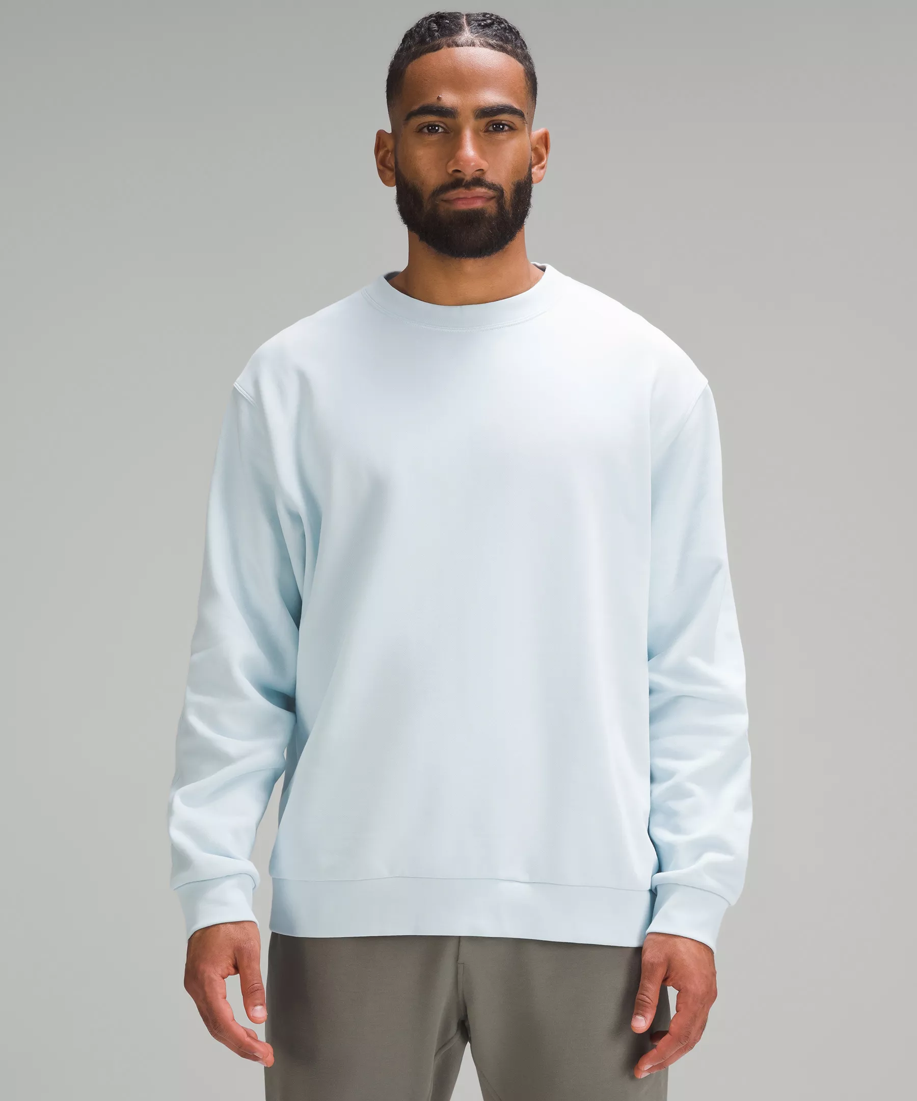 French Terry Oversized Long-Sleeve Crew *Online Only Powder Blue