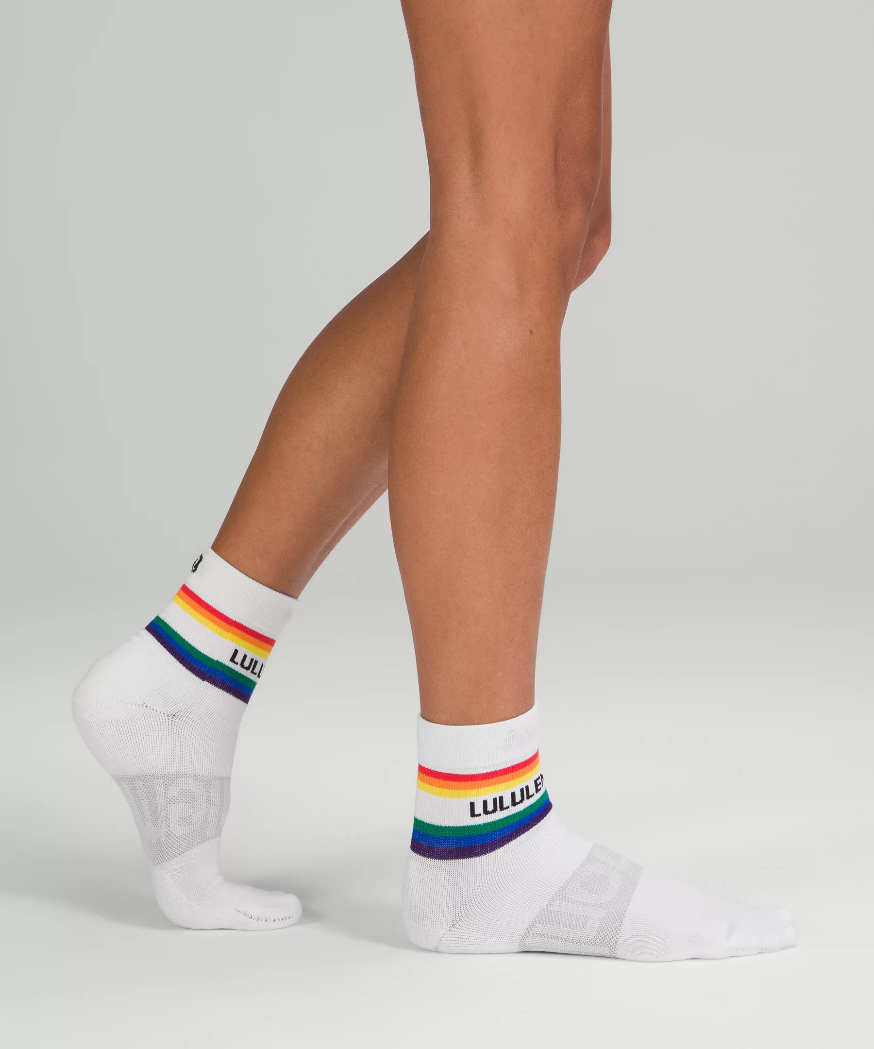 Women's Daily Stride Mid-Crew Sock Stripe lululemon *Wordmark White