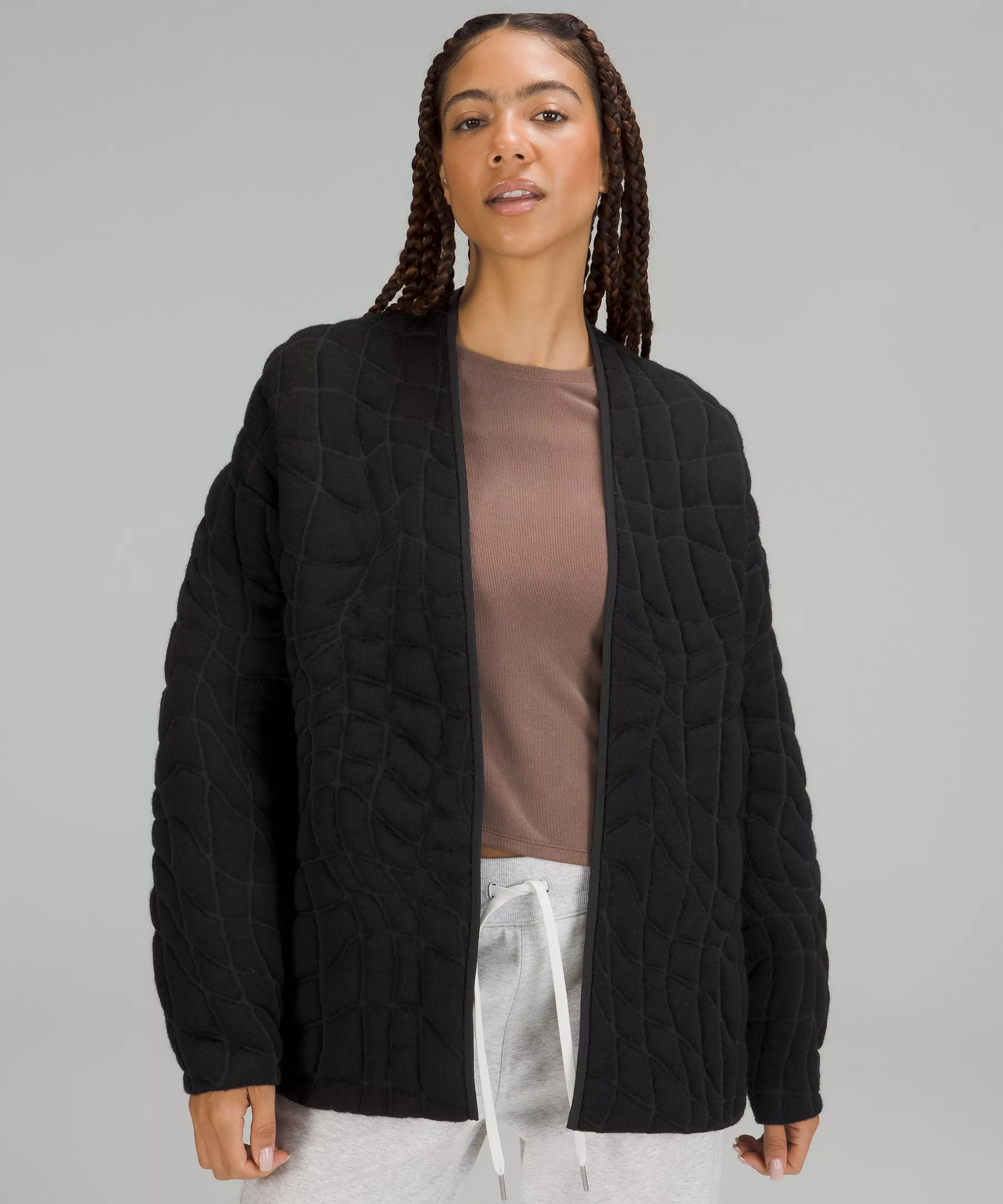 Insulated Jacquard Cardigan black/black