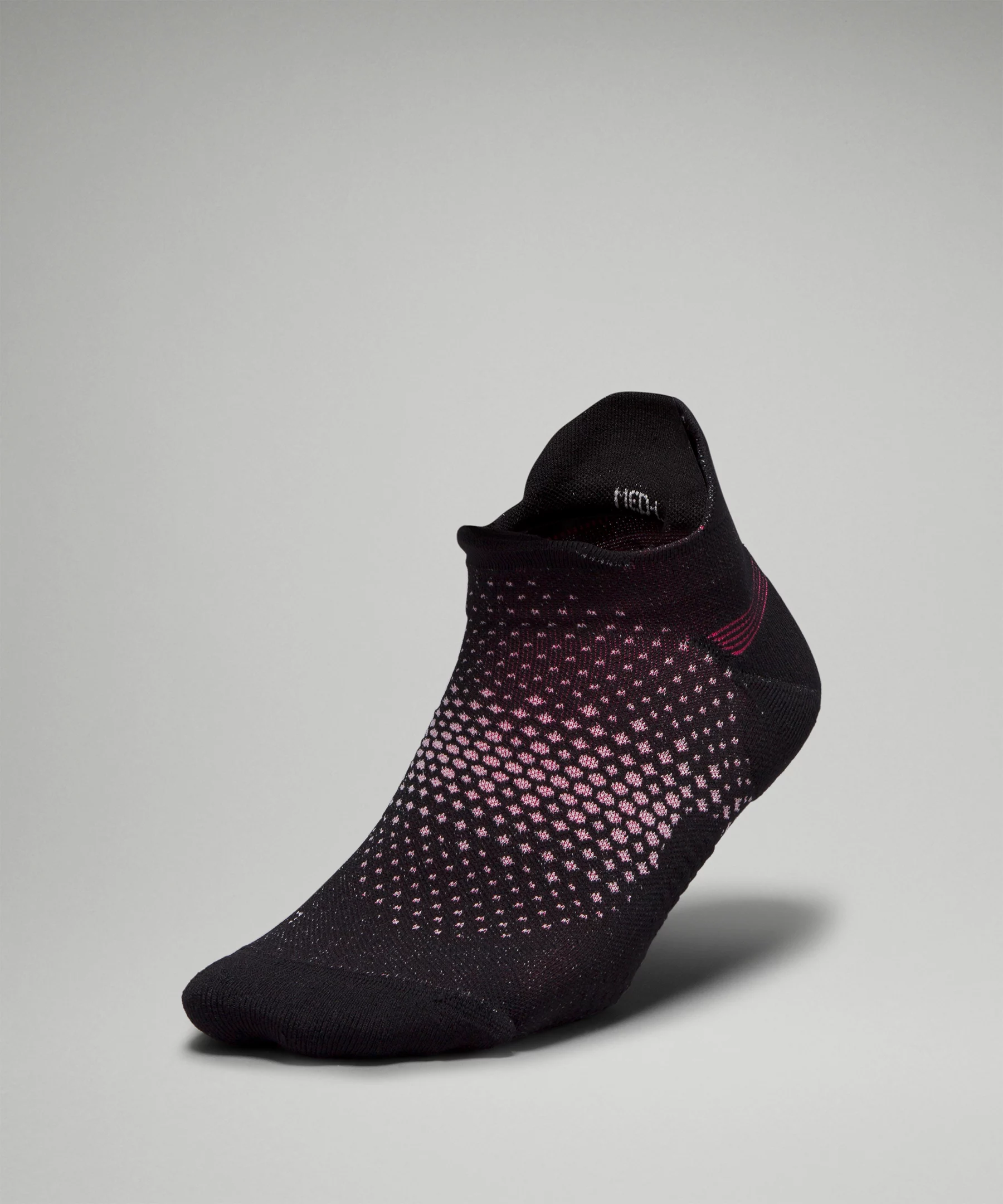 Women's MacroPillow Tab Running Sock *Medium Cushioning Black/Lip Gloss