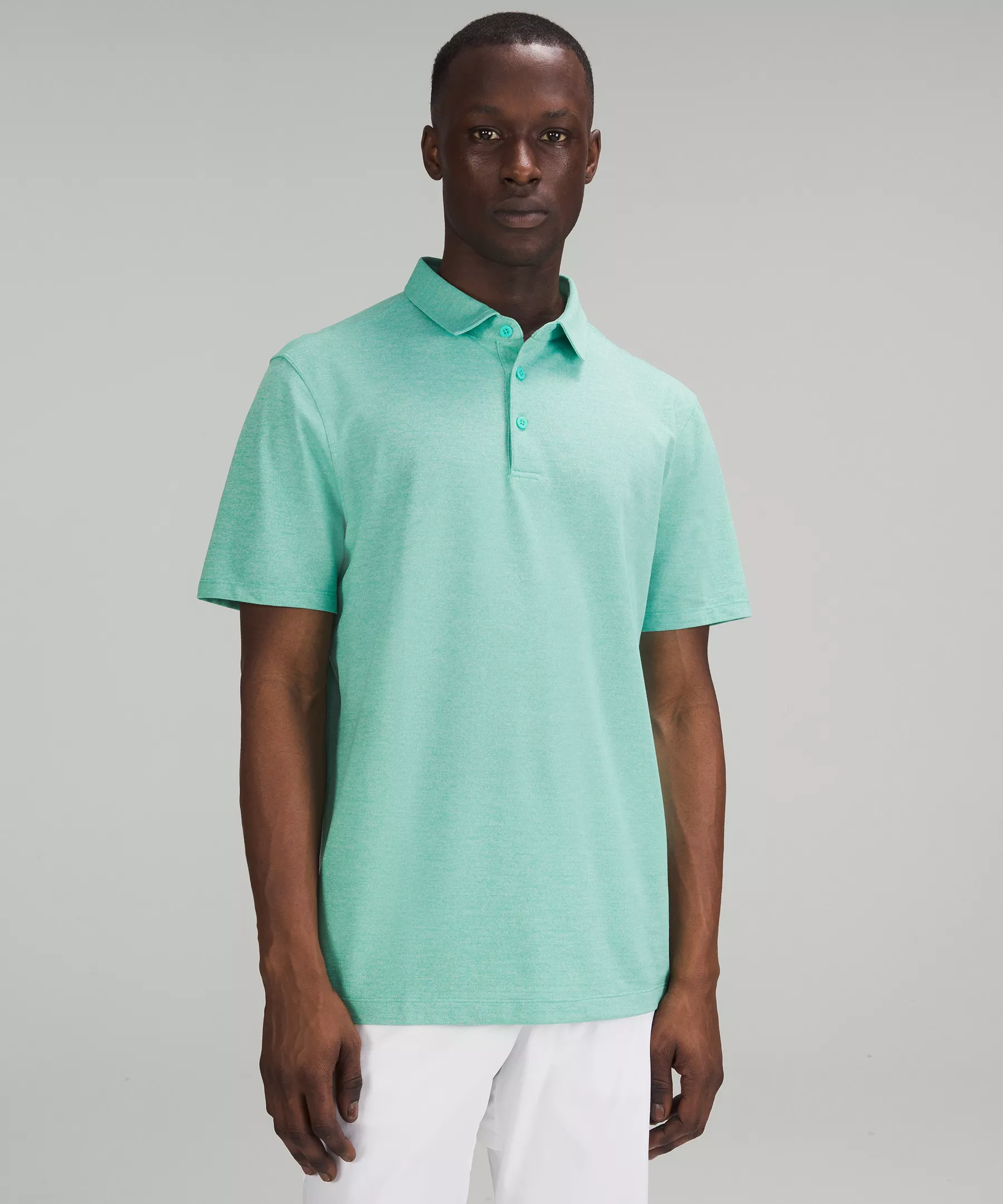 Evolution Short Sleeve Polo Shirt *Pique Fabric Heathered Maldives Green