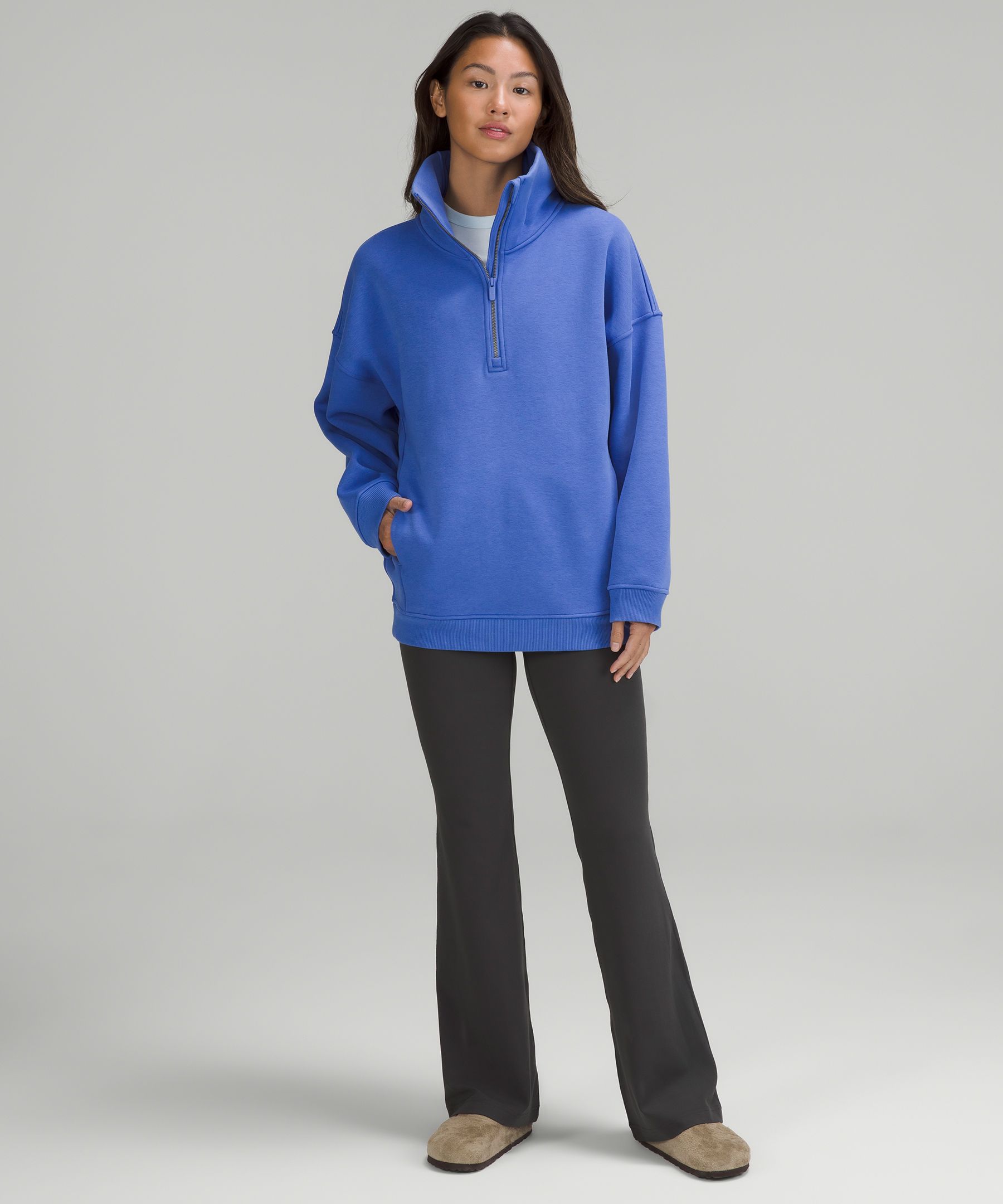 Thick Fleece Half Zip Wild Indigo
