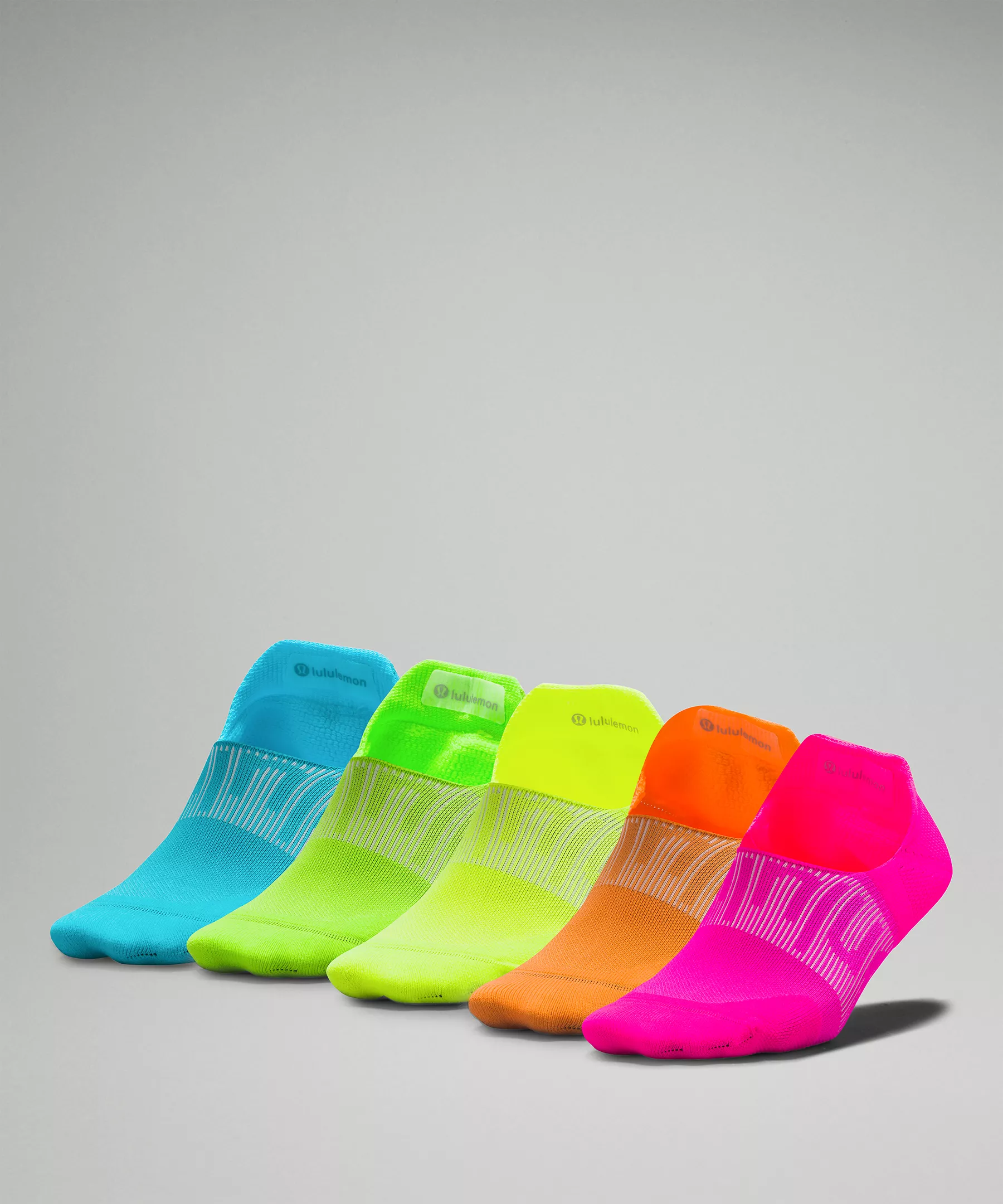 Women's Power Stride No-Show Sock with Active Grip 5 Pack *Online Only Rainbow/Orange Frappe