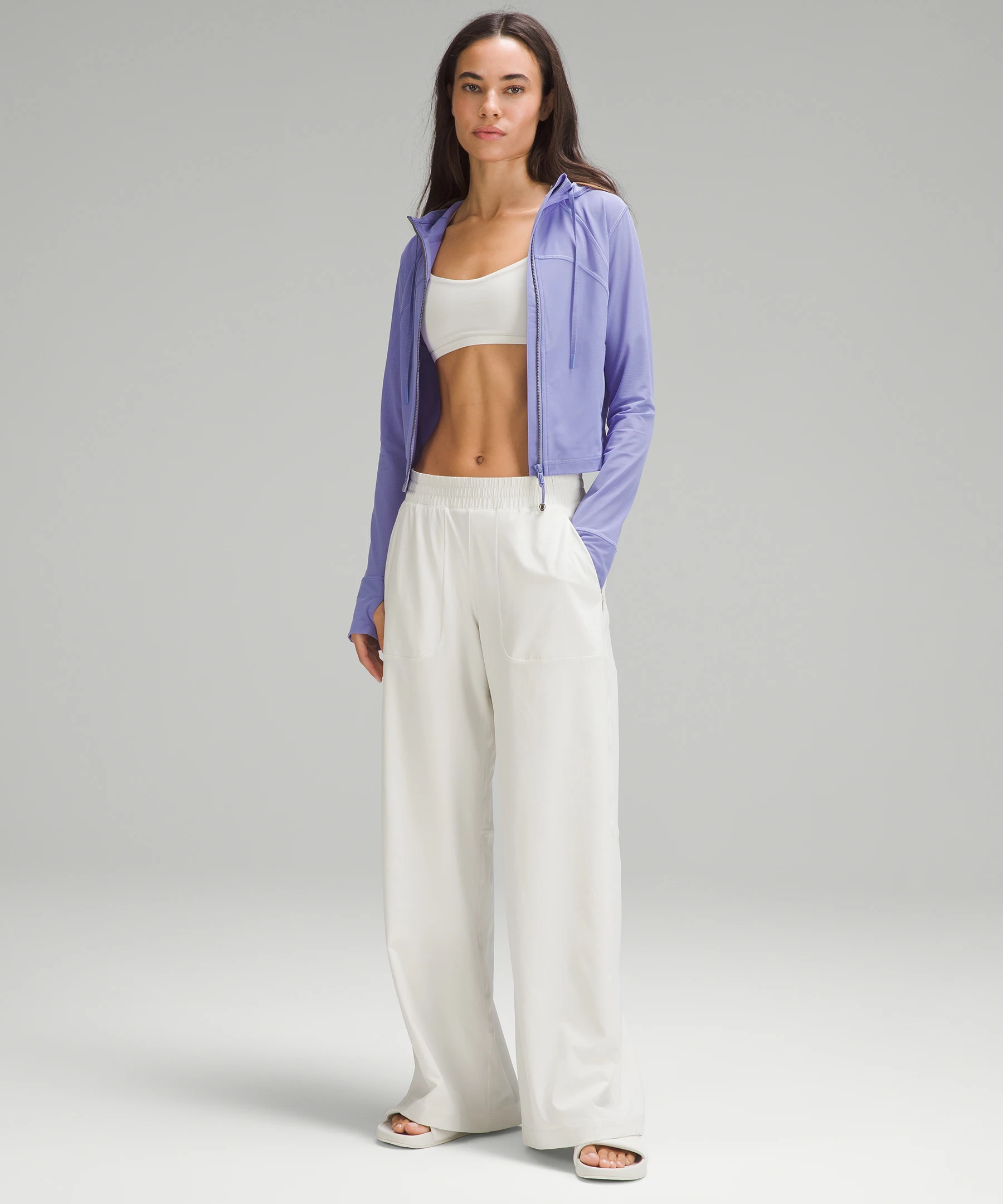 Cropped Define Mesh Jacket *Nulu Dark Lavender