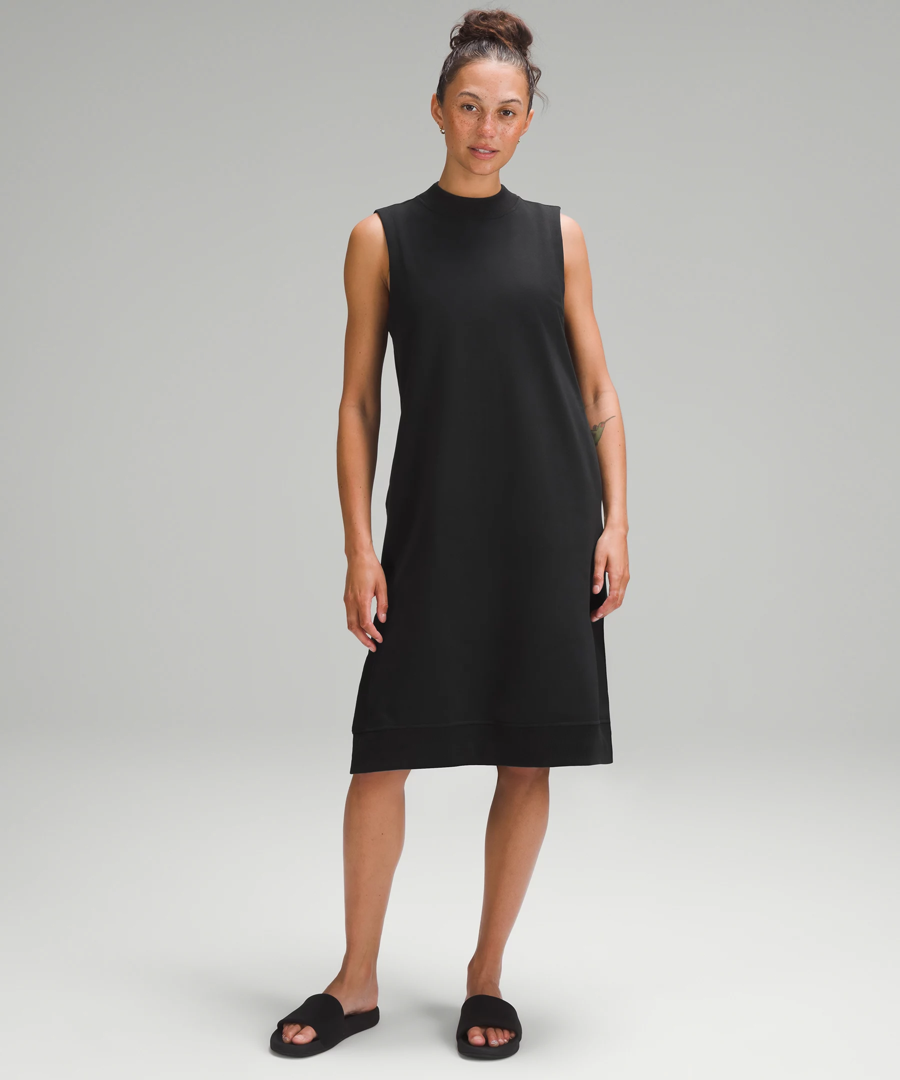 Sleeveless French Terry Dress *Online Only Black