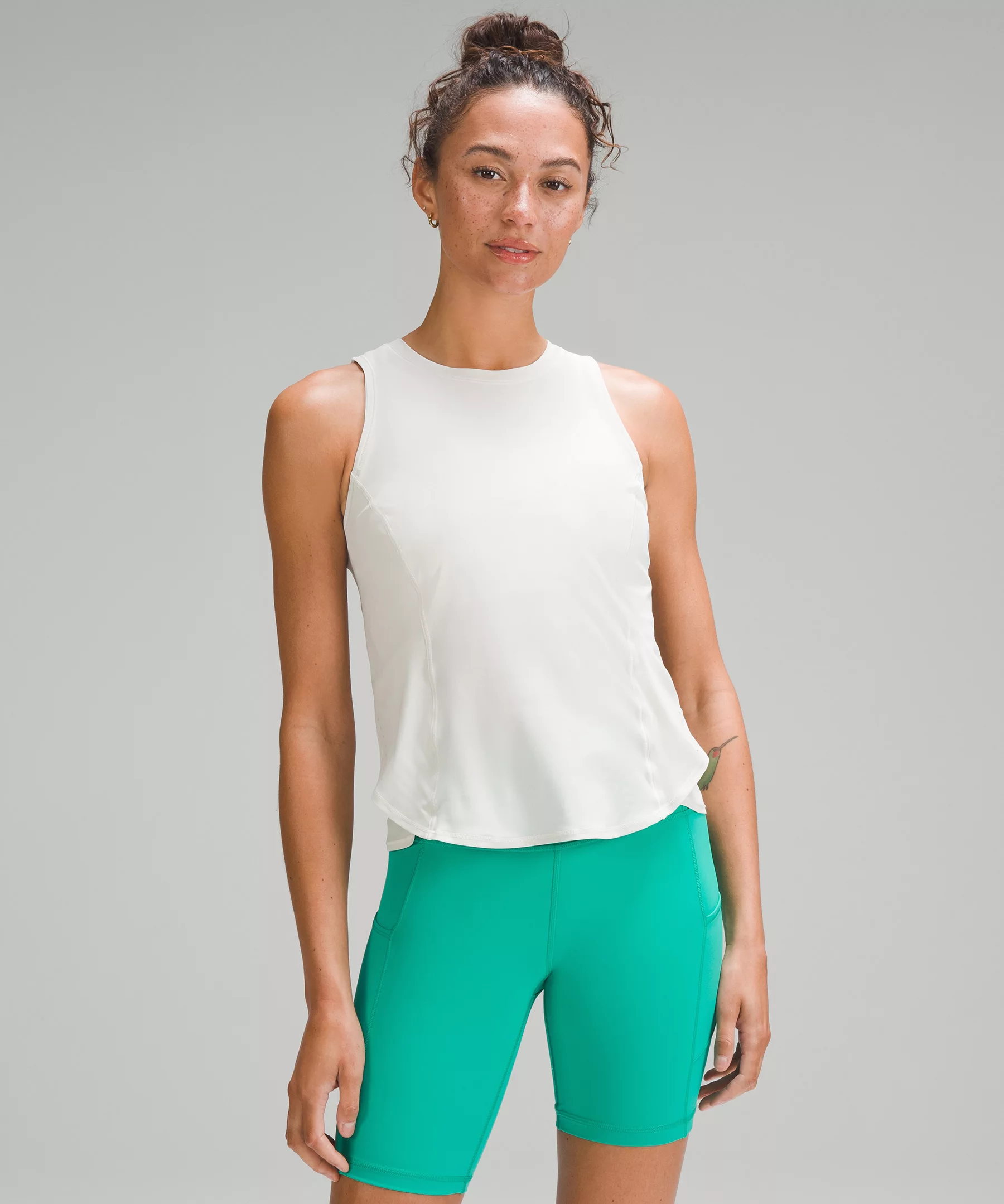 Fold-Over Running Tank Top *Online Only bone