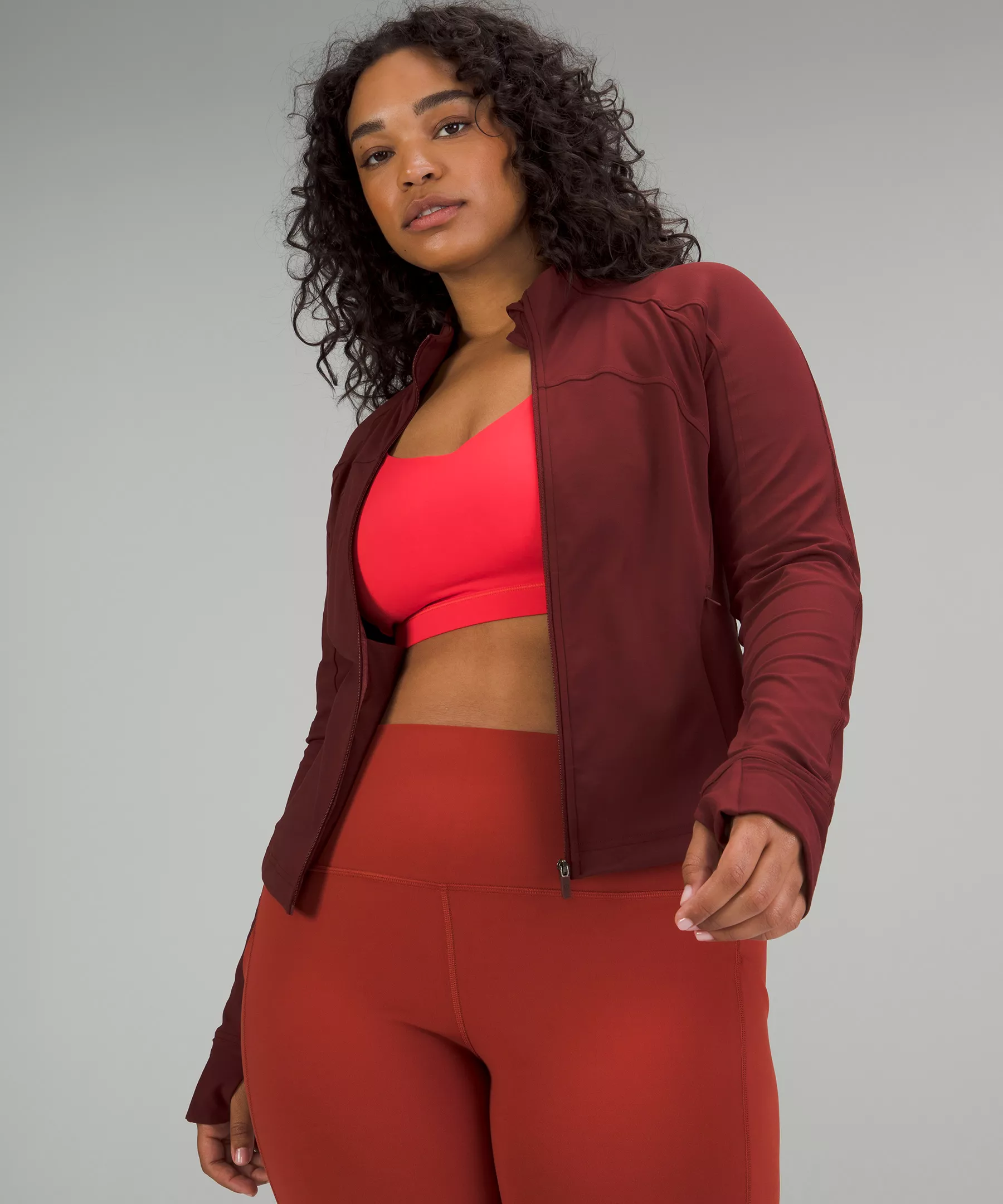Nulu Cropped Define Jacket Red Merlot