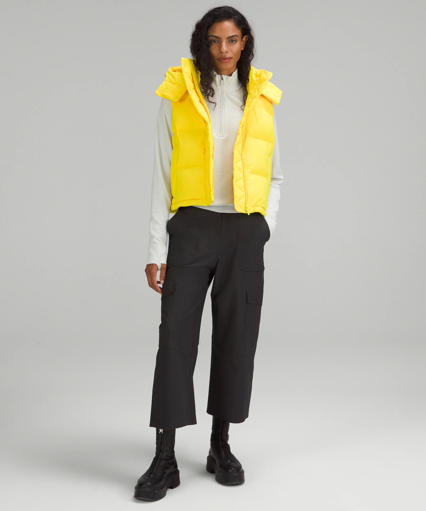 Wunder Puff Cropped Vest Sonic Yellow