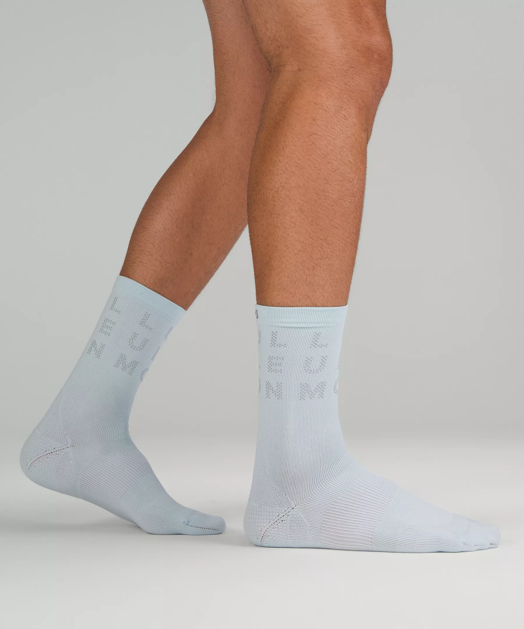 Men's Power Stride Crew Sock *Reflective Powder Blue