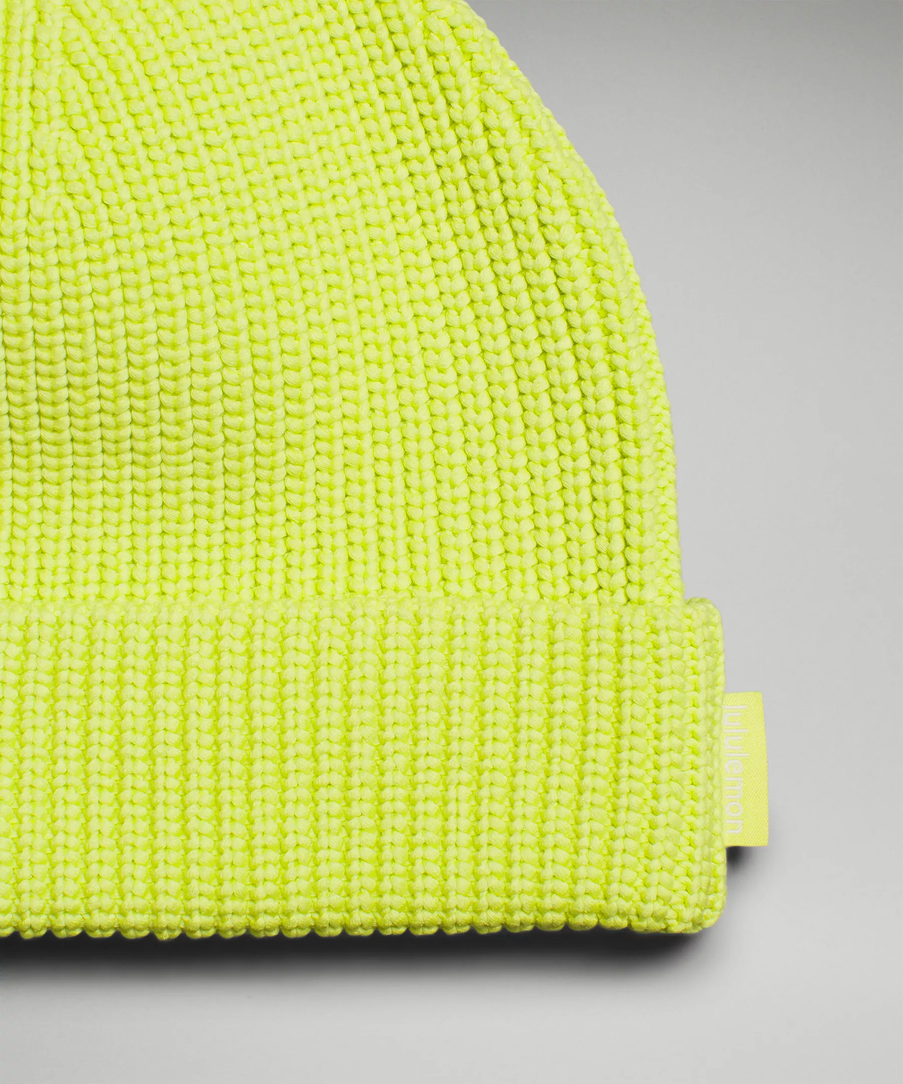 Close-Fit Cotton-Blend Ribbed Beanie *Online Only Electric Lemon