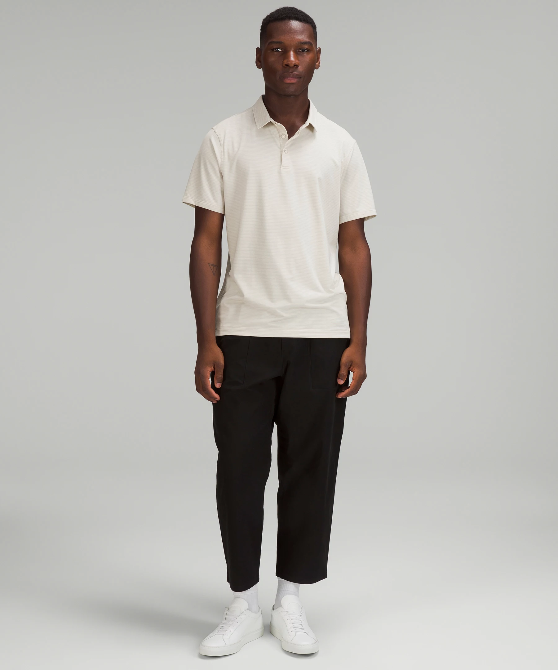 Evolution Short Sleeve Polo Shirt Heathered Natural Ivory