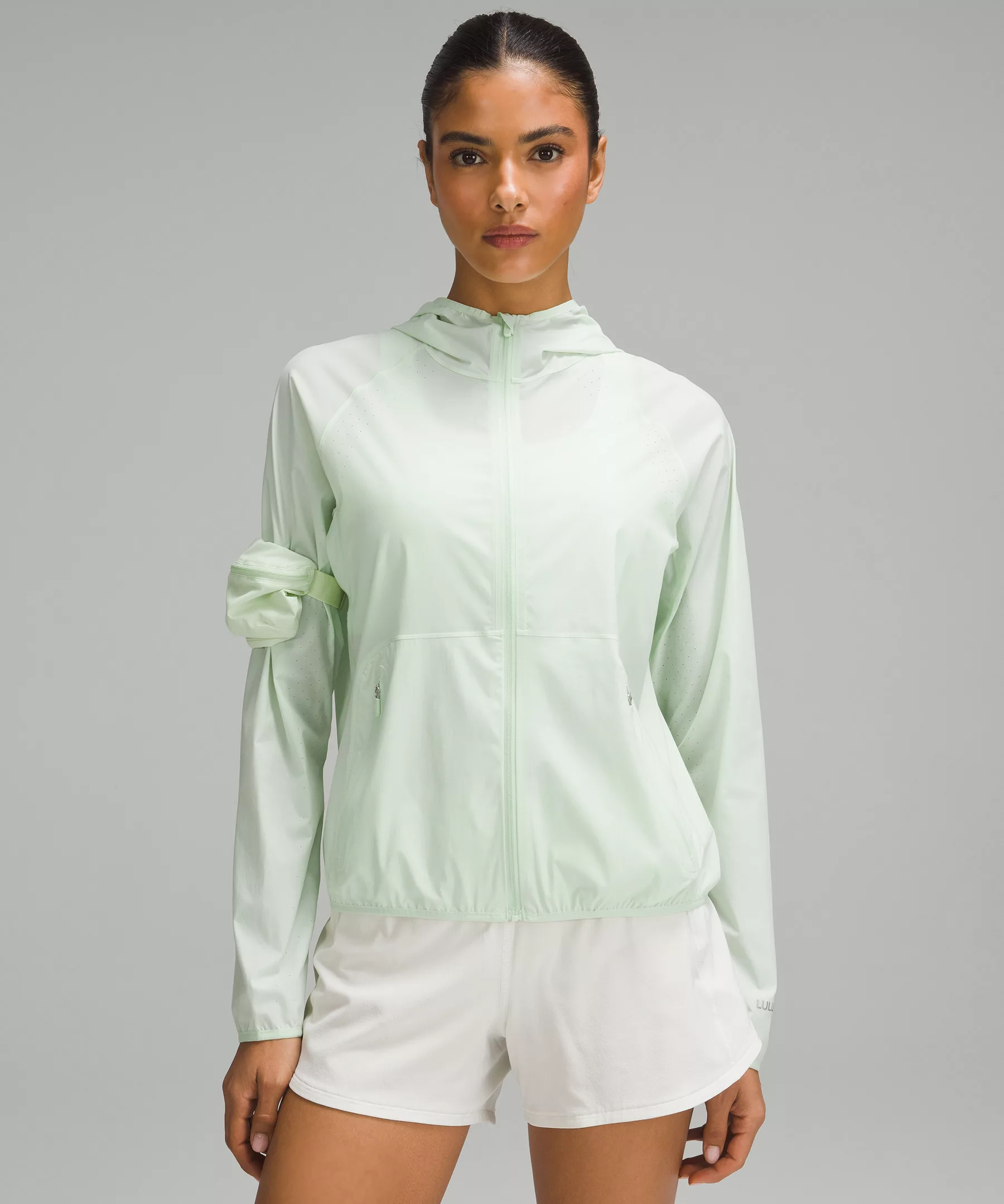 Ventilated Packable Trail Running Jacket Kohlrabi Green