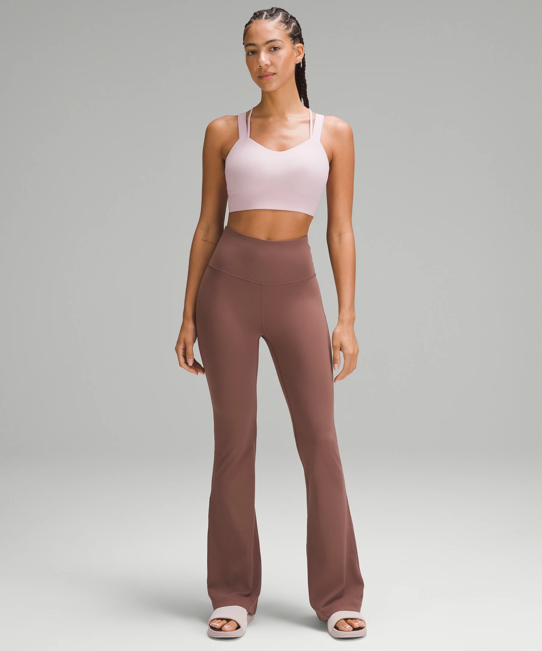 Like a Cloud Longline Ribbed Bra *Light Support, D/DD Cups Pink Peony