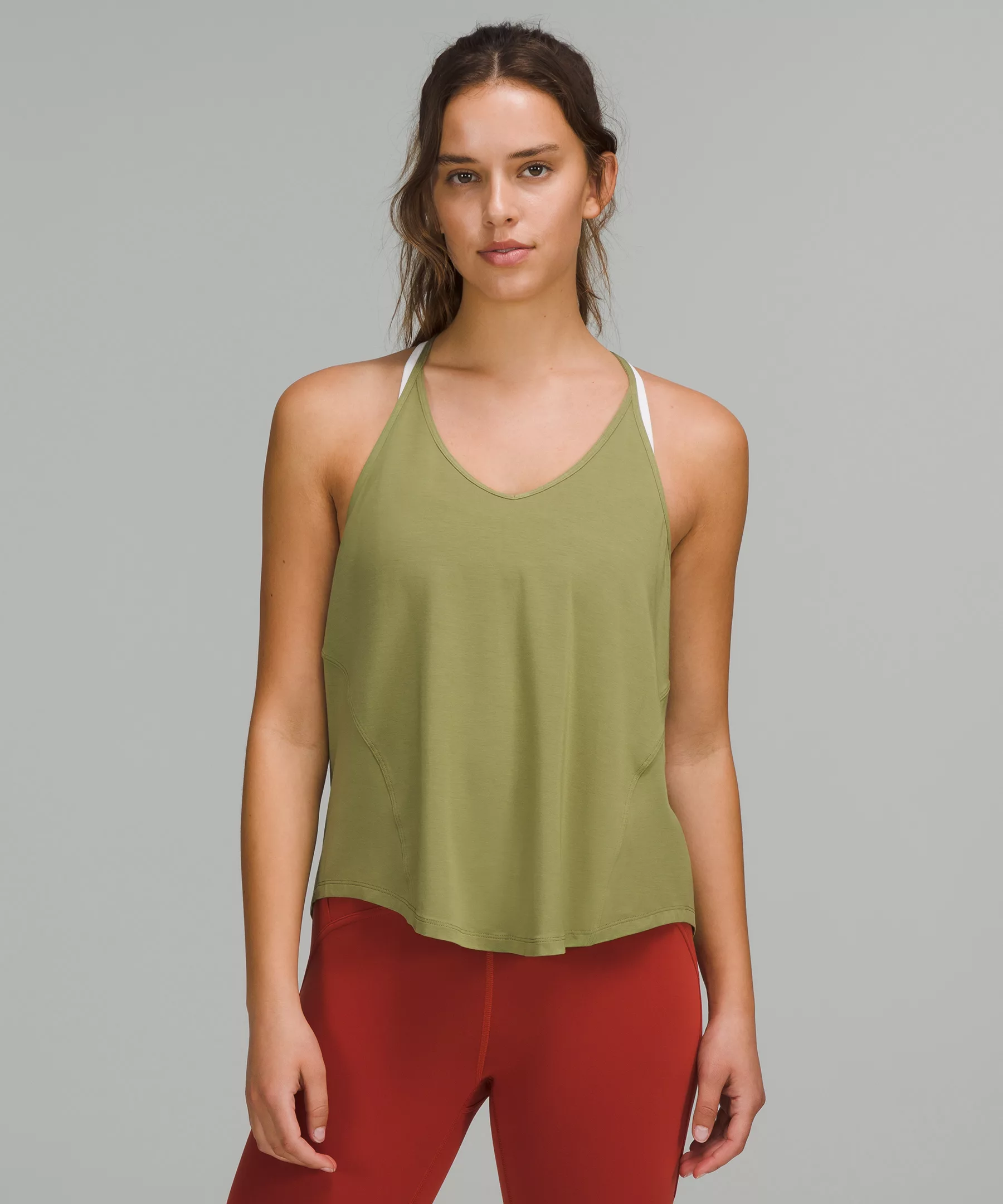 Modal-Silk Yoga Tank Top Bronze Green