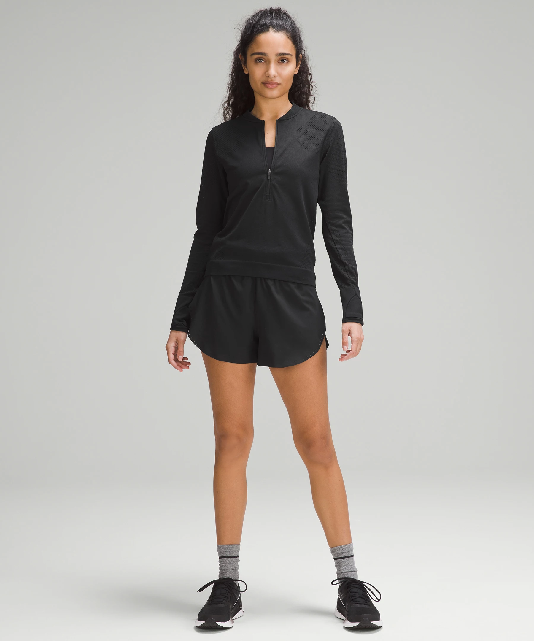 Swiftly Midweight Half-Zip Long-Sleeve Shirt black/black