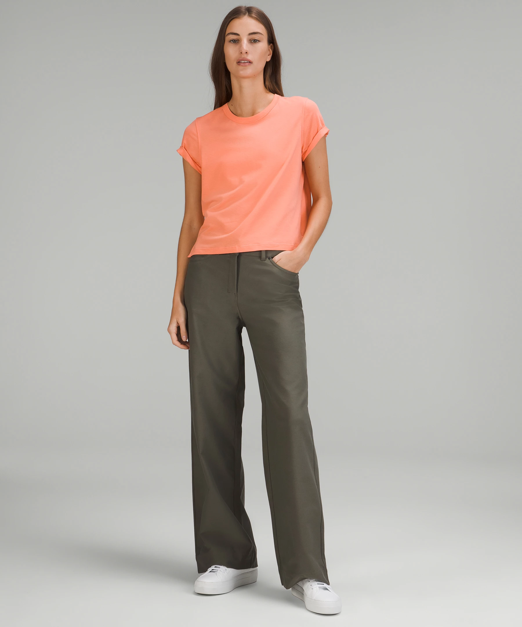 Classic-Fit Cotton-Blend T-Shirt sunny coral