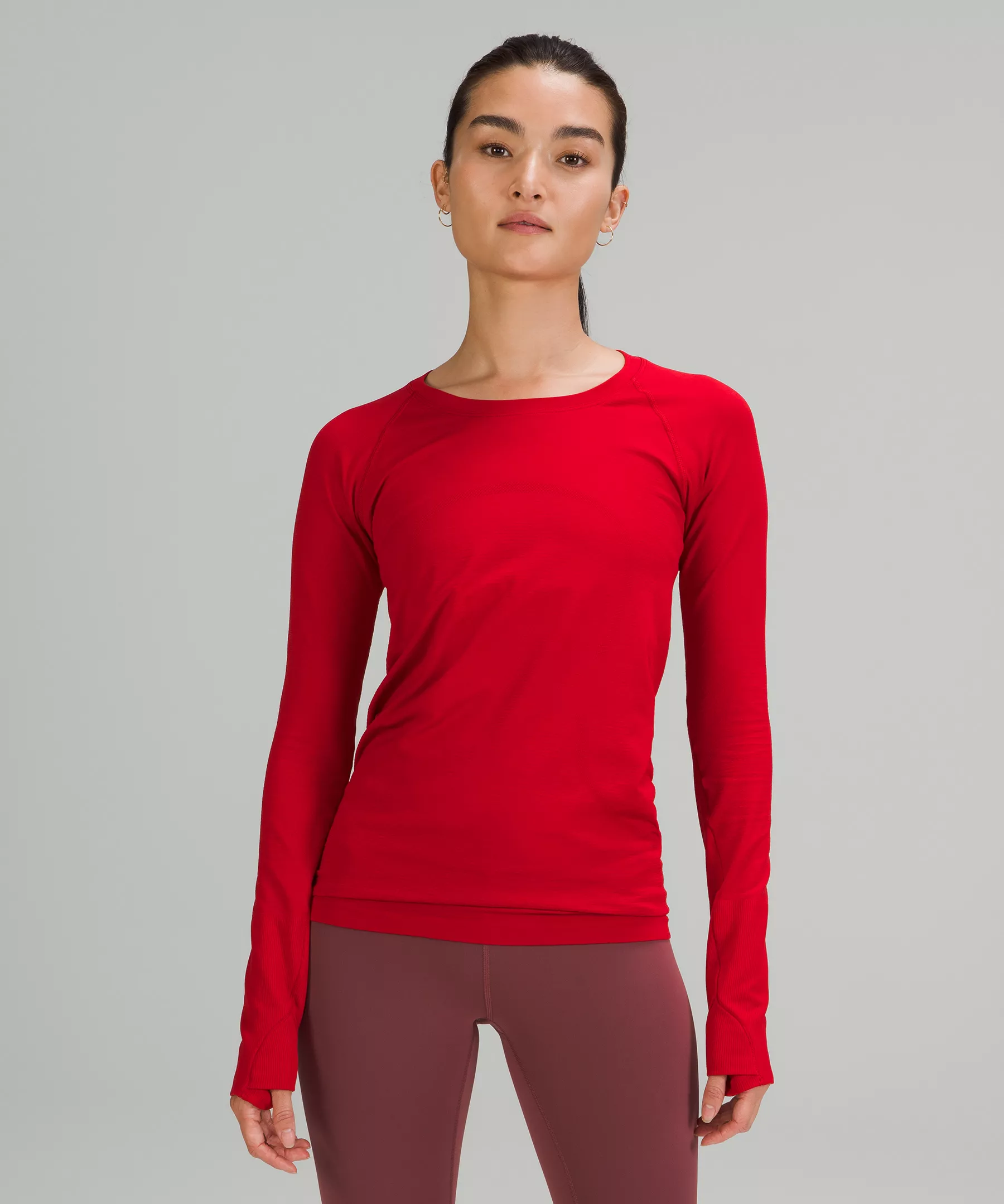New Year Swiftly Tech Long Sleeve Shirt 2.0 Dark Red/Dark Red