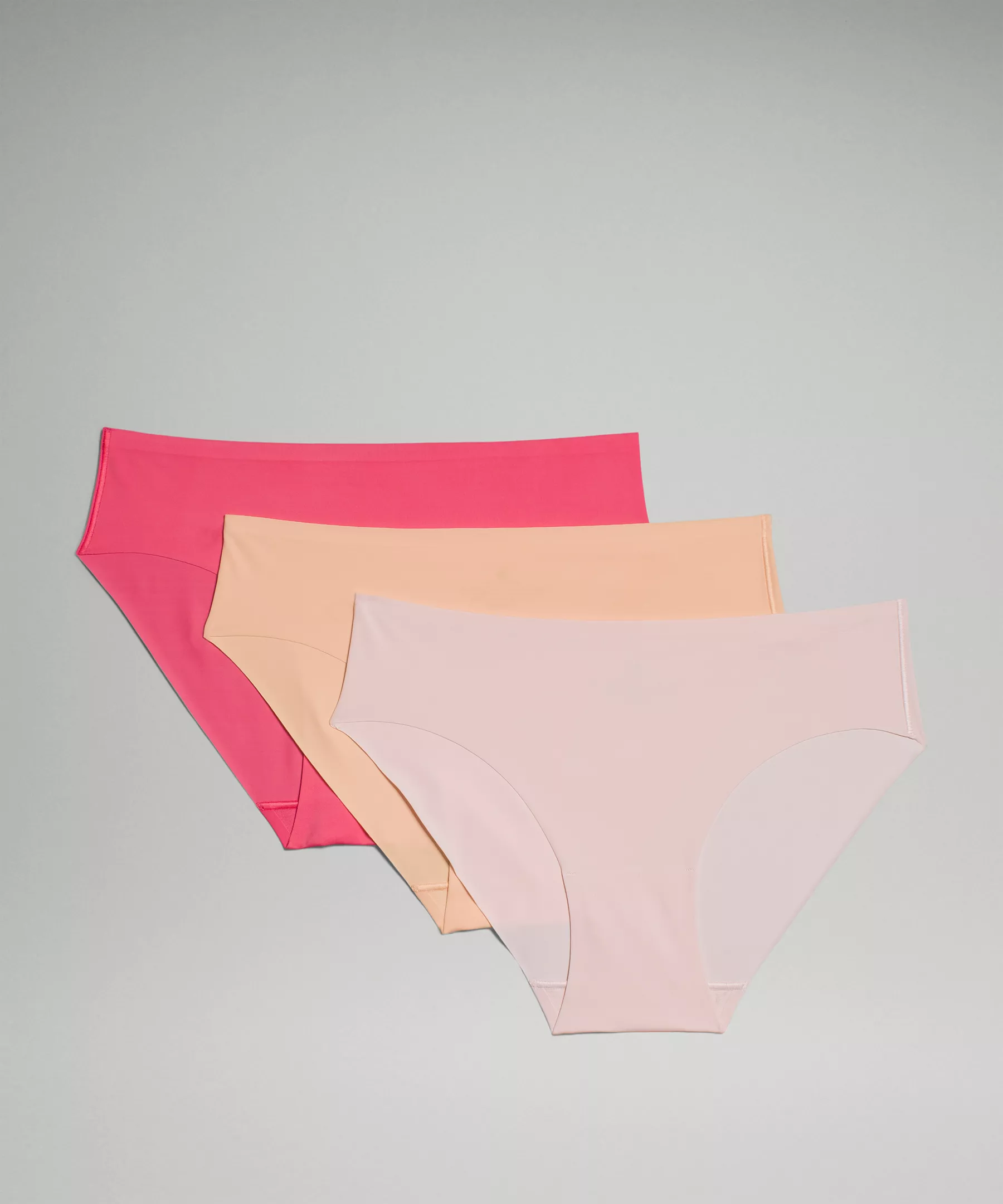 InvisiWear Mid-Rise Bikini Underwear *3 Pack Lip Gloss/Flush Pink/Summer Glow