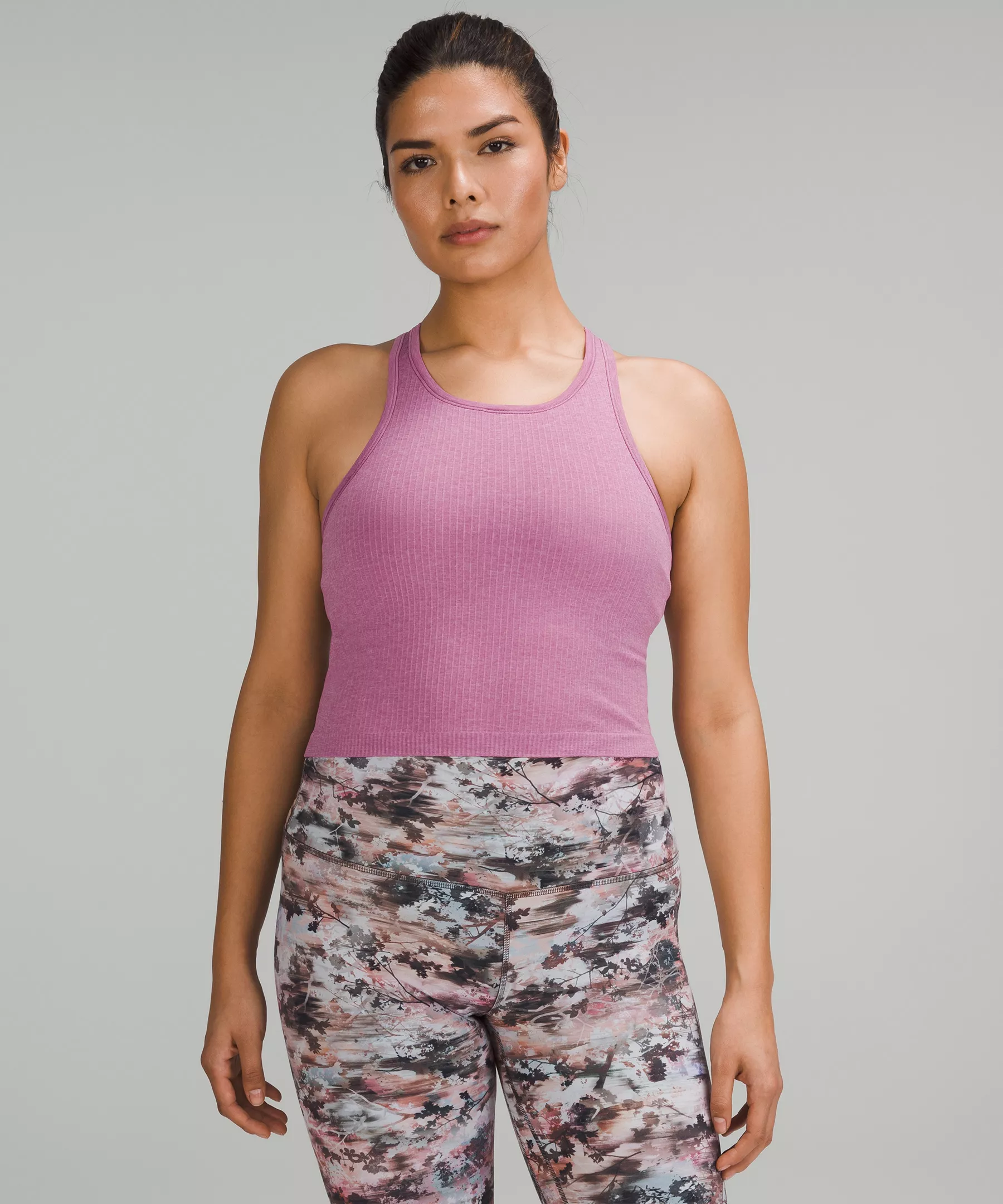 Ebb to Street Cropped Racerback Tank Top velvet dust