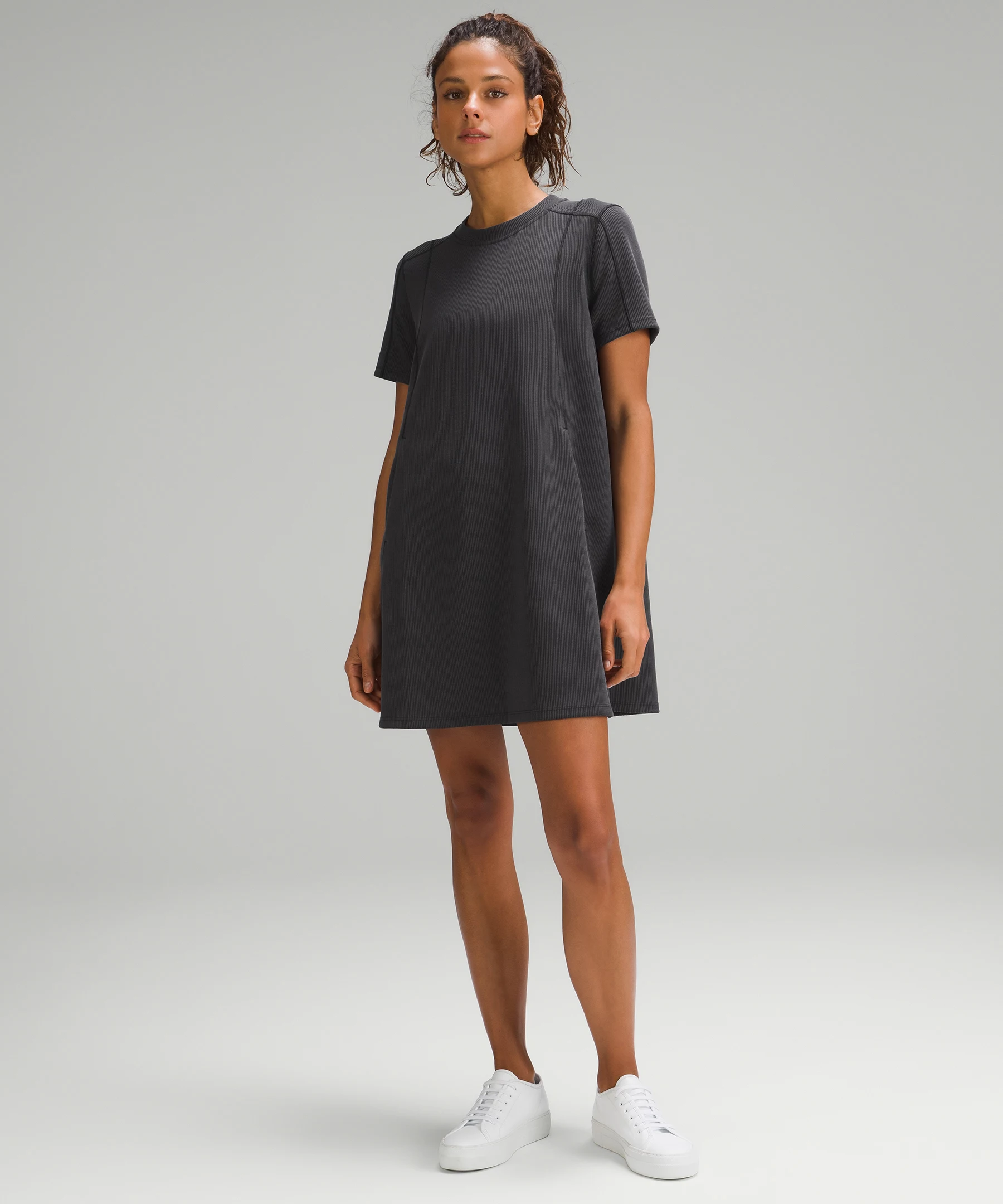Ribbed Softstreme T-Shirt Dress *Online Only Black
