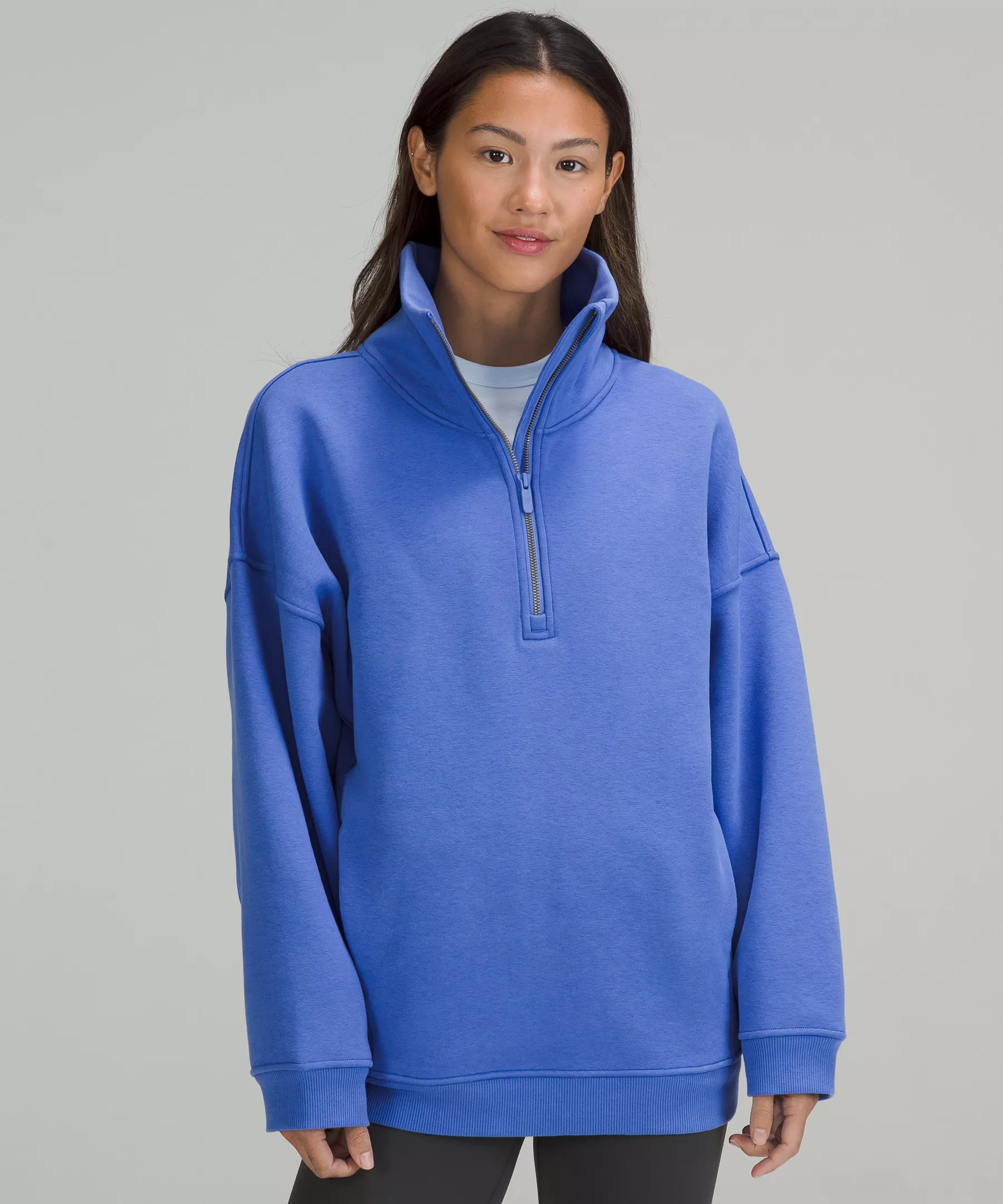 Thick Fleece Half Zip Wild Indigo