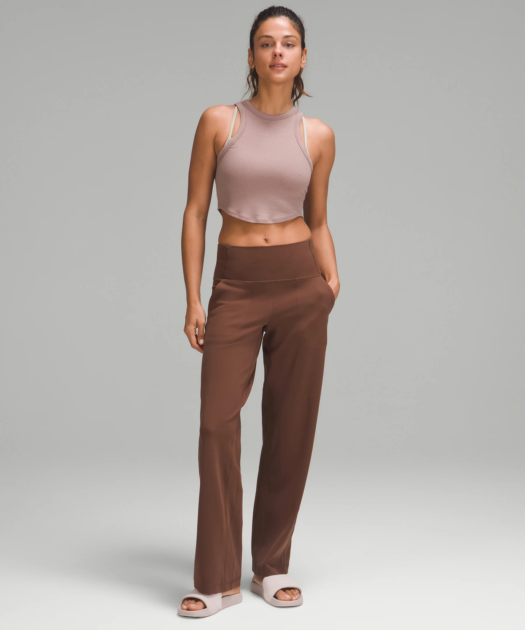 Hold Tight Cropped Tank Top Twilight Rose