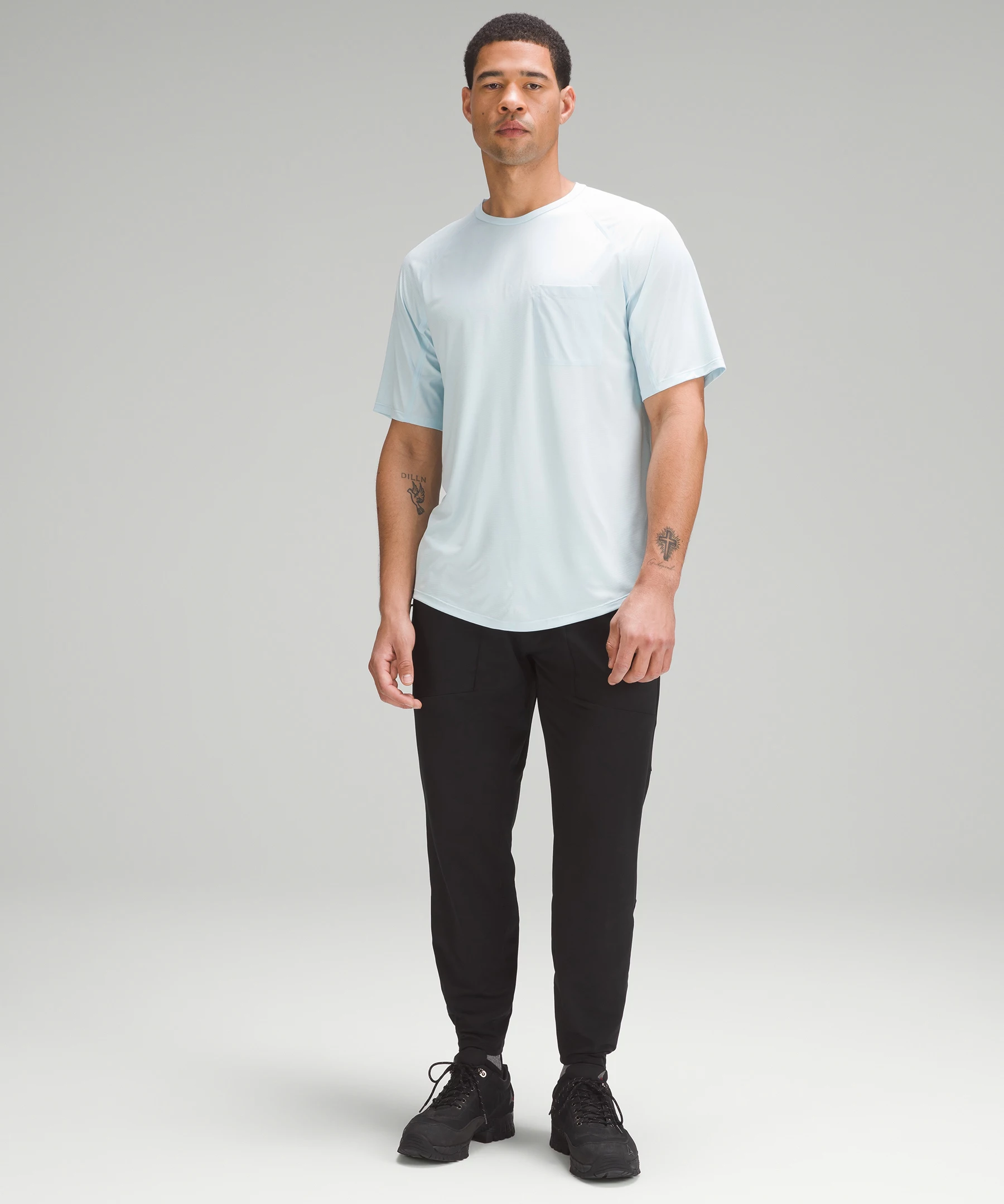 Breathelight Mesh Hiking Short-Sleeve Shirt Heathered Powder Blue