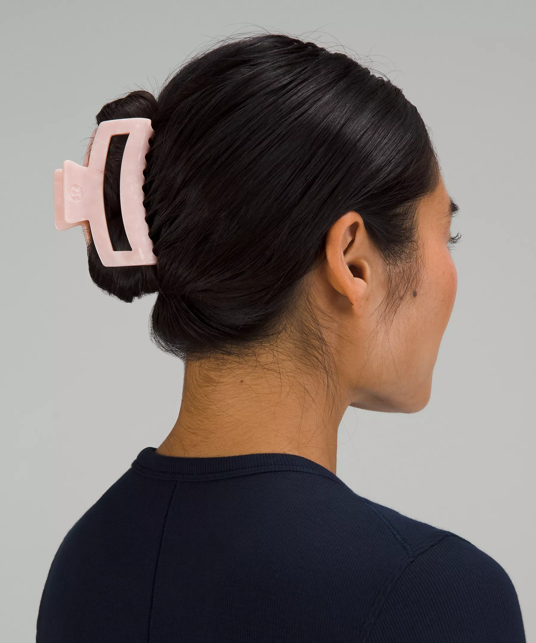 Large Claw Hair Clip Flush Pink/Pink Puff