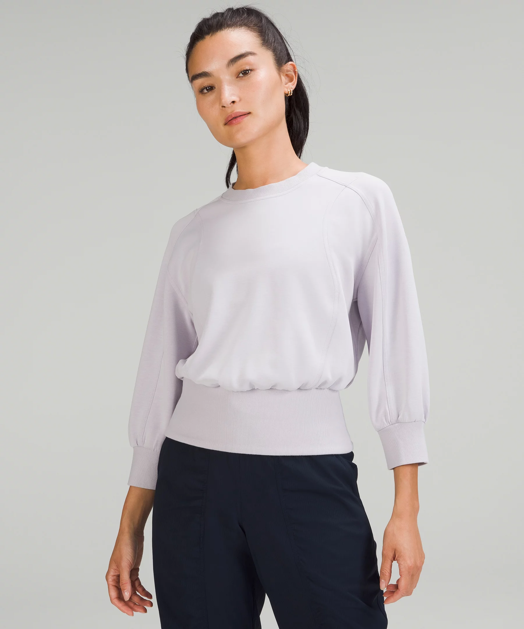 Softstreme Ribbed-Hem Pullover Faint Lavender
