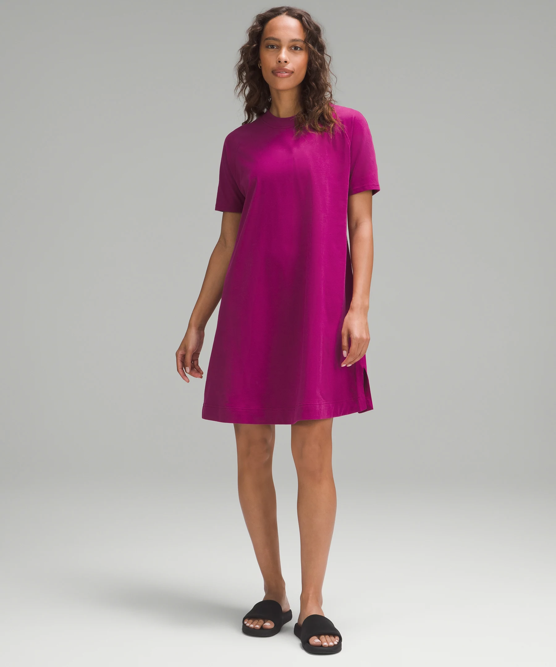 Heavyweight Cotton T-Shirt Dress *Online Only Magenta Purple