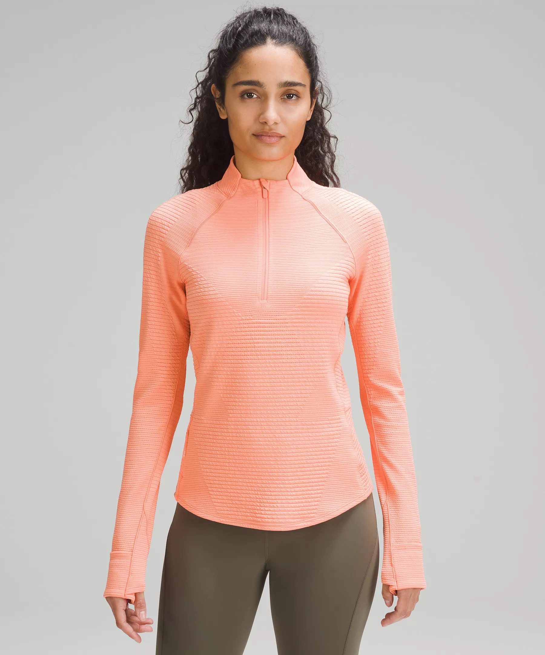 Ventscape Long Sleeve Half Zip sunny coral