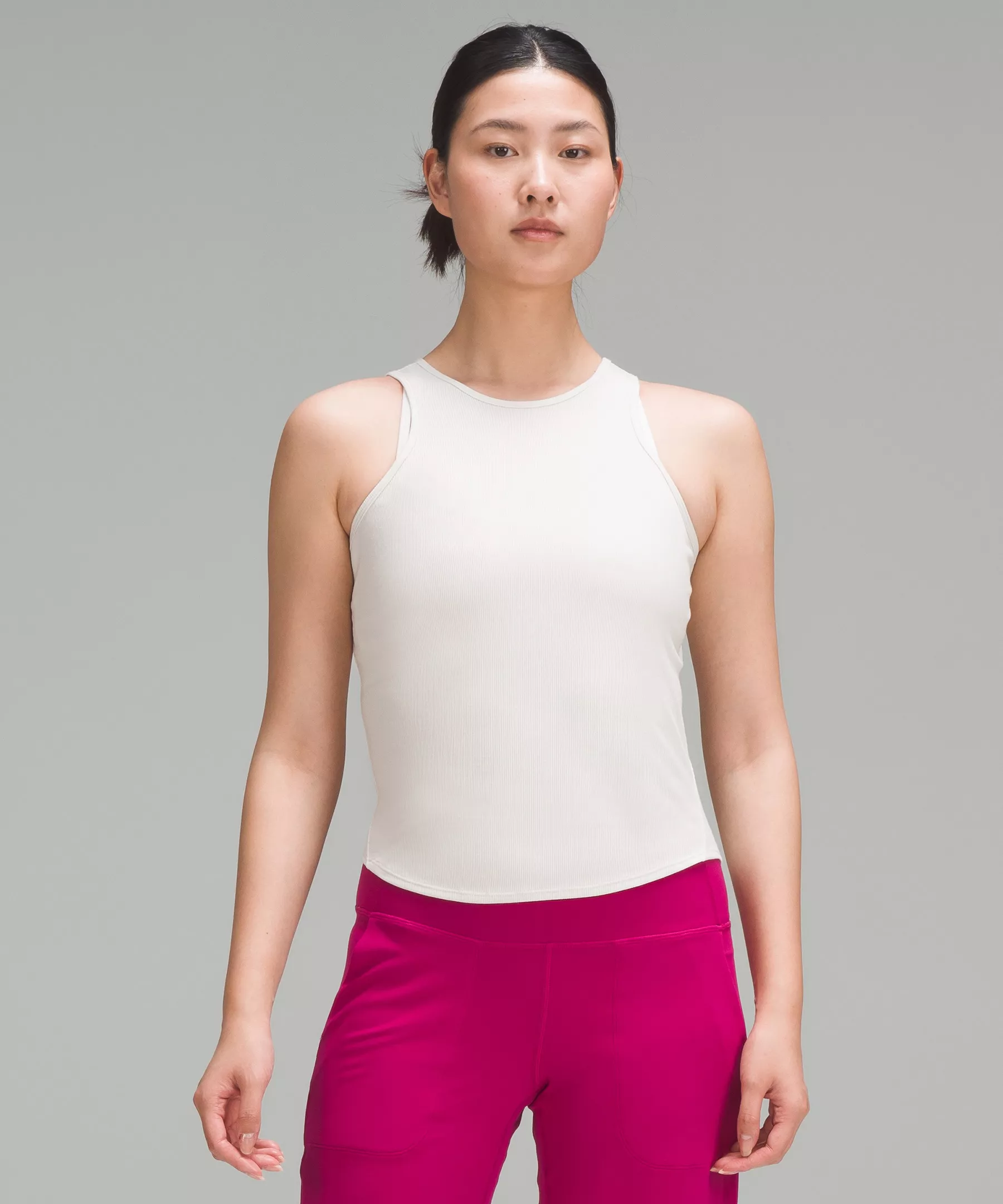 Modal Silk Twist-Back Yoga Tank Top bone