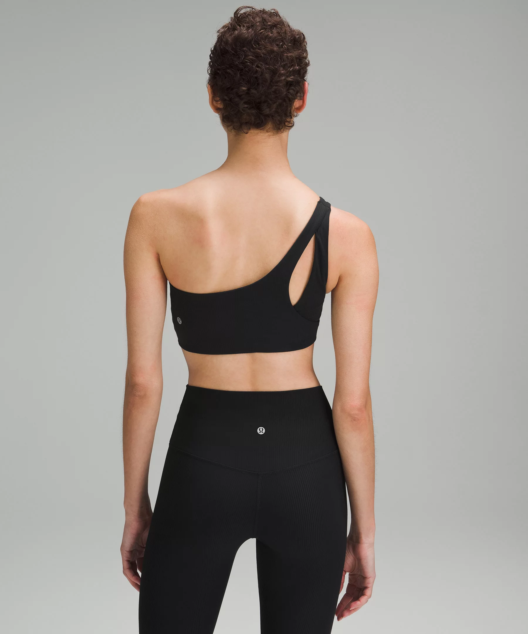 Ribbed Nulu Asymmetrical Yoga Bra *Light Support, A/B Cup Black