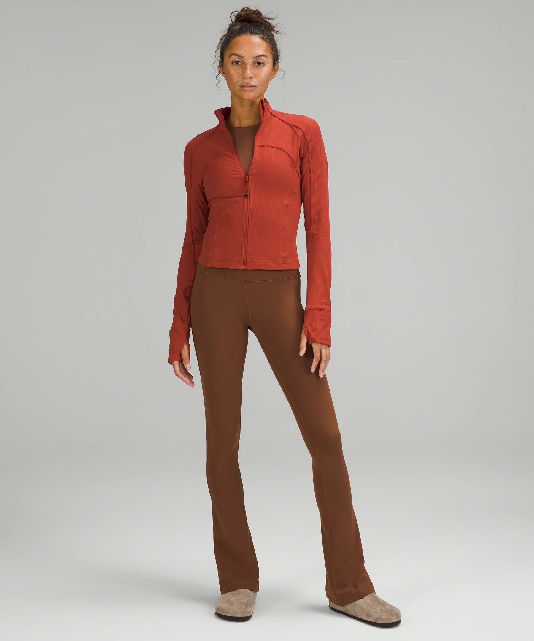 Ribbed Nulu Cropped Define Jacket Cayenne